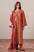 Cross Stitch | Mahiri Embroidered Collection 26 |SCARLET EMBER - by Libasekhas UK - Registered Vendor of : Cross Stitch - 100% Original Designer Dress