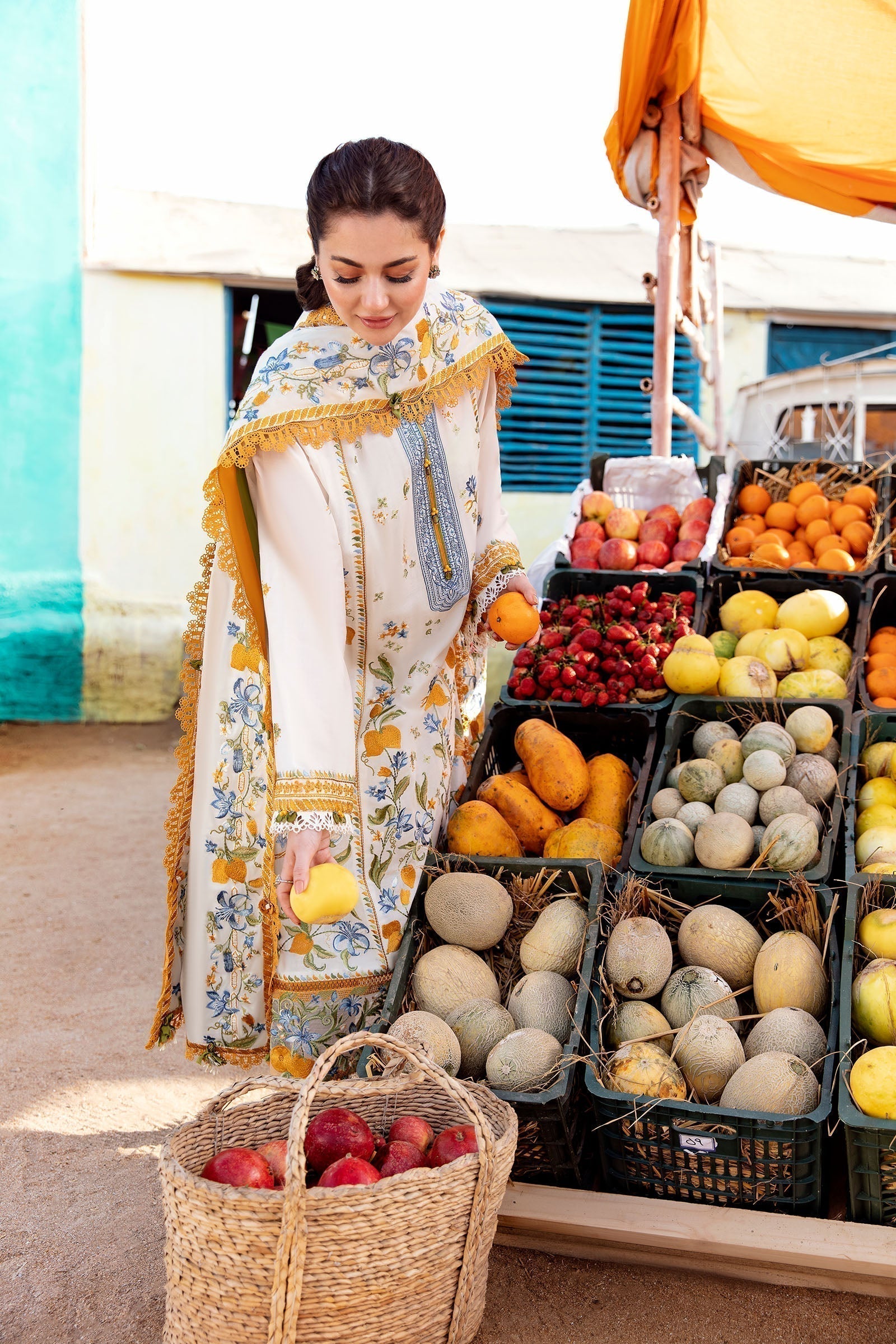 Zaha | Embroidered Lawn Collection | LEYA (ZL23-07 A) - by - Libasekhas UK - Registered Vendor of : Zaha - 100% Original Designer Dresss