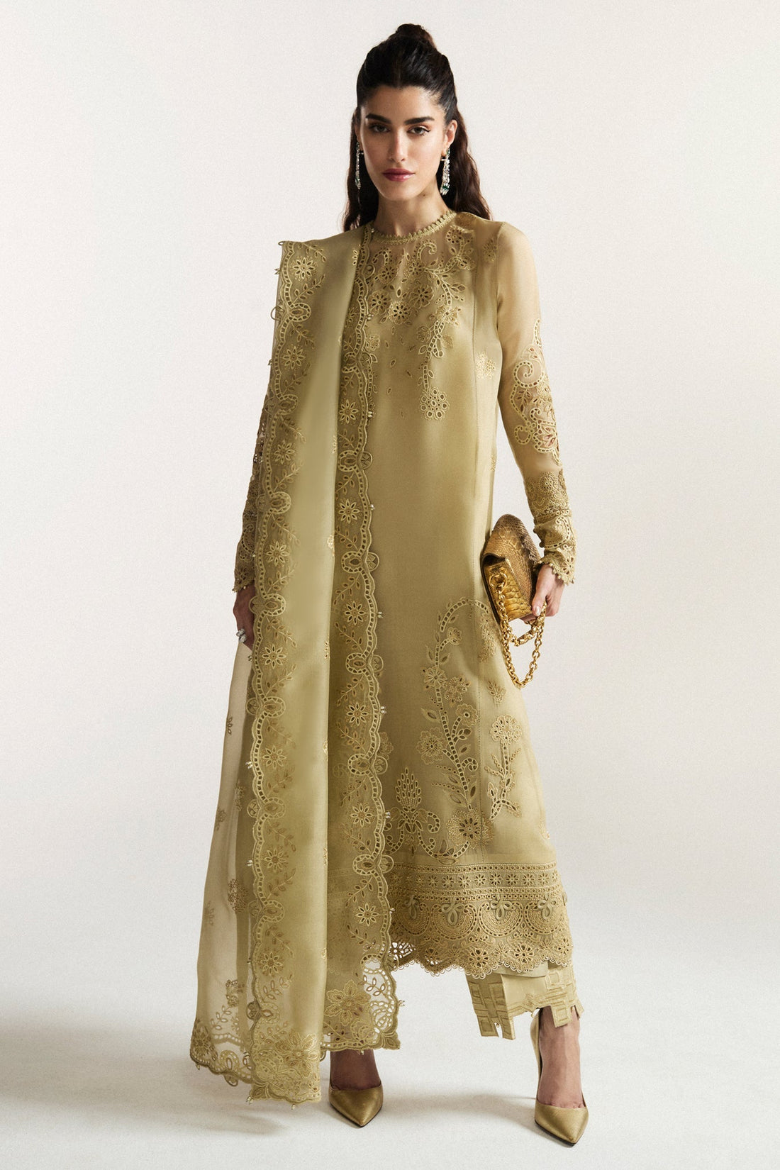 Elan I Vital Ornee I JARDIN SAUGE (EV-21352) - by Libasekhas UK - Registered Vendor of : Elan - 100% Original Designer Dress