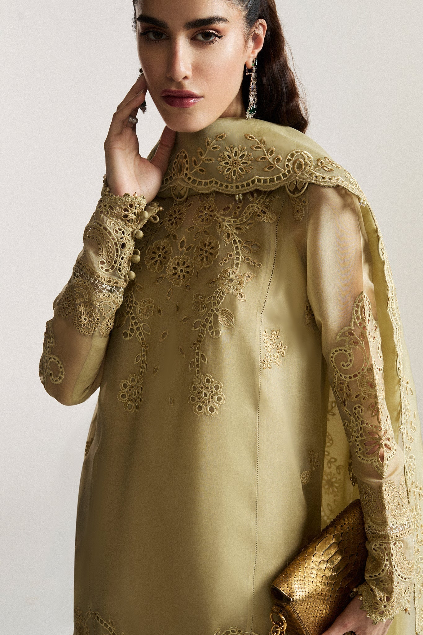 Elan I Vital Ornee I JARDIN SAUGE (EV-21352) - by Libasekhas UK - Registered Vendor of : Elan - 100% Original Designer Dress