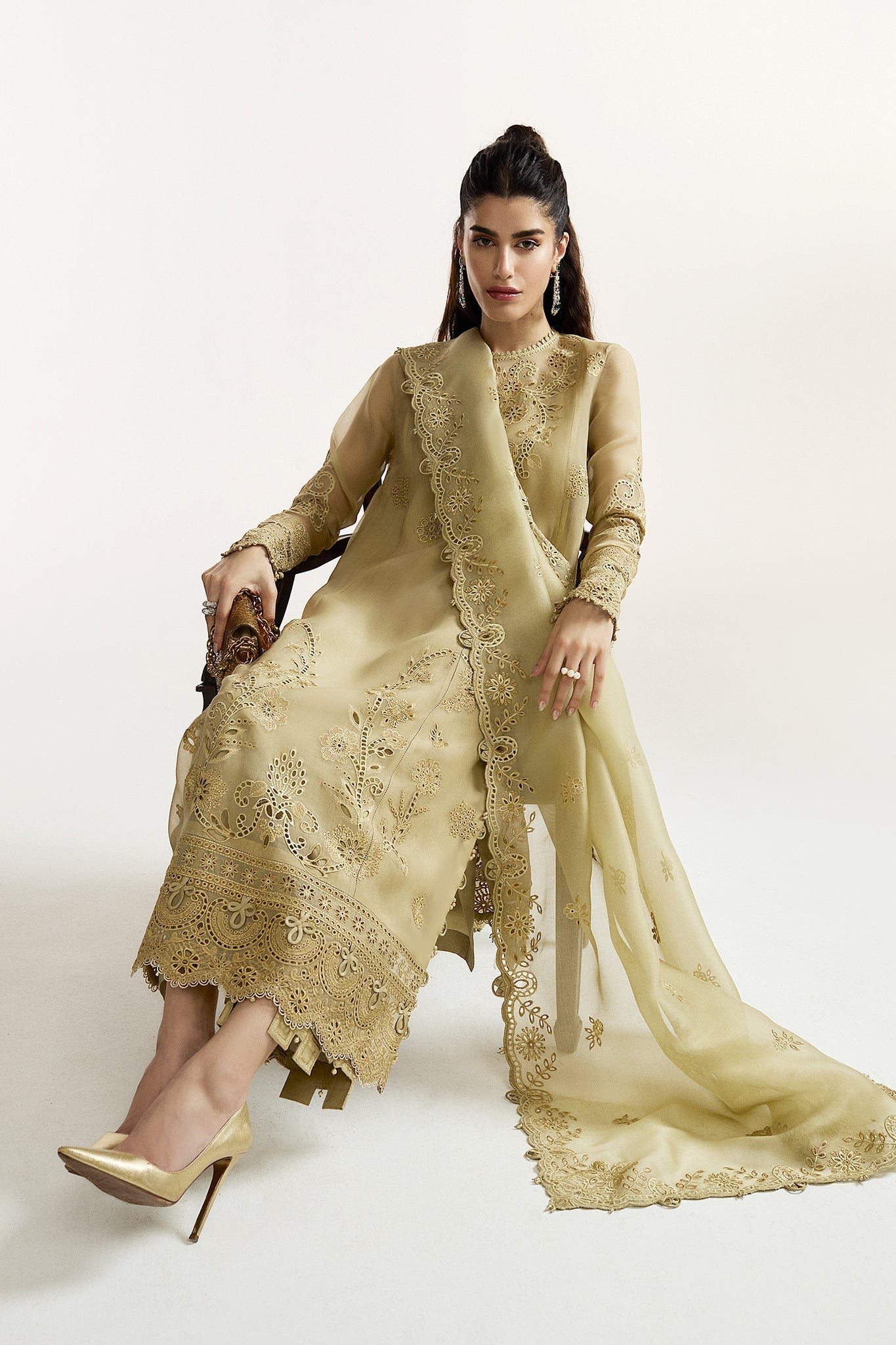 Elan I Vital Ornee I JARDIN SAUGE (EV-21352) - by Libasekhas UK - Registered Vendor of : Elan - 100% Original Designer Dress