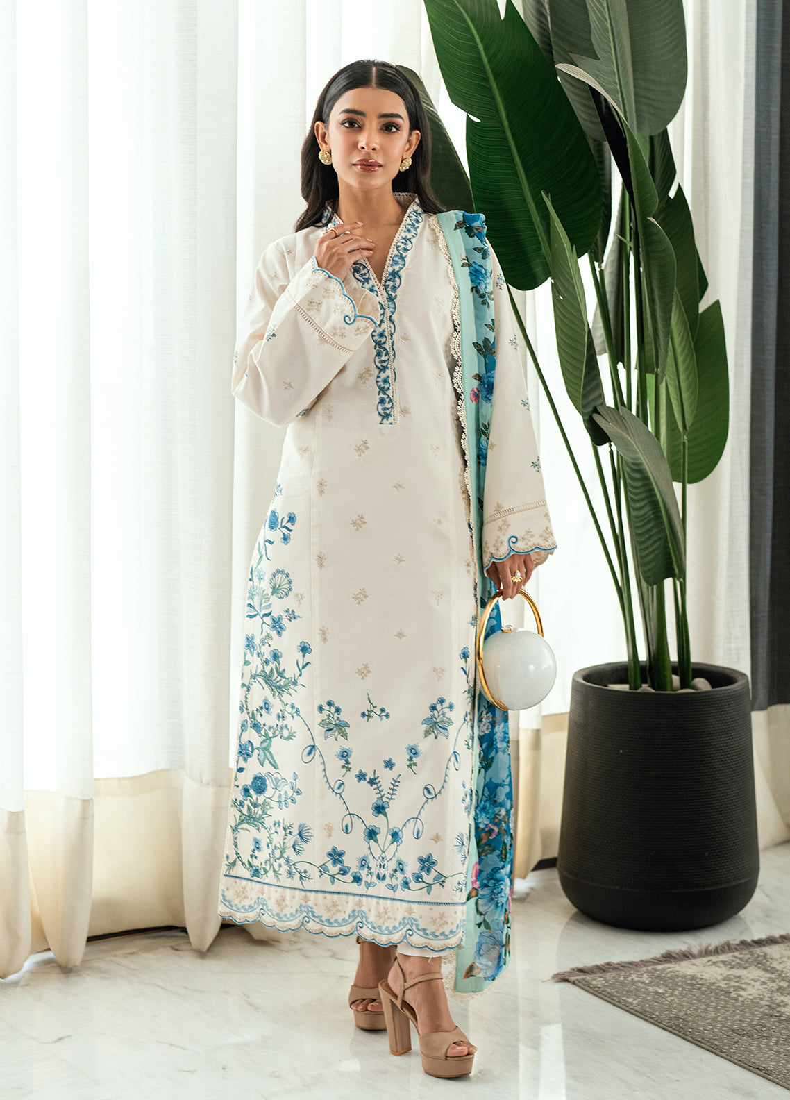 Sahane | Virelle The Lawn Edit | CG50004 Yvett - by Libasekhas UK - Registered Vendor of : Sahane - 100% Original Designer Dress