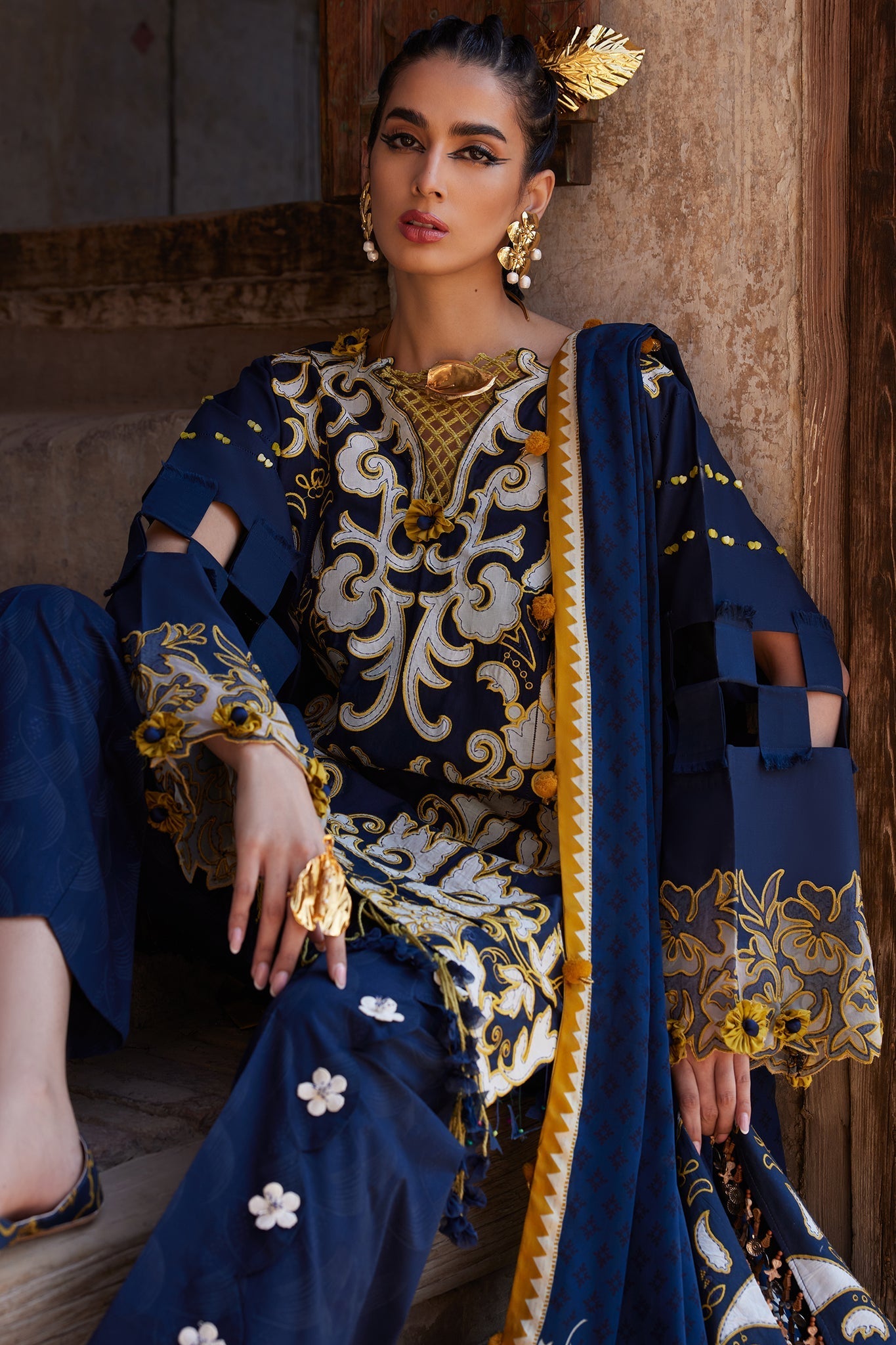 Elan | Luxury Lawn 25 | SOLENE (EL25-03 B) - by - Libasekhas UK - Registered Vendor of : Elan - 100% Original Designer Dresss