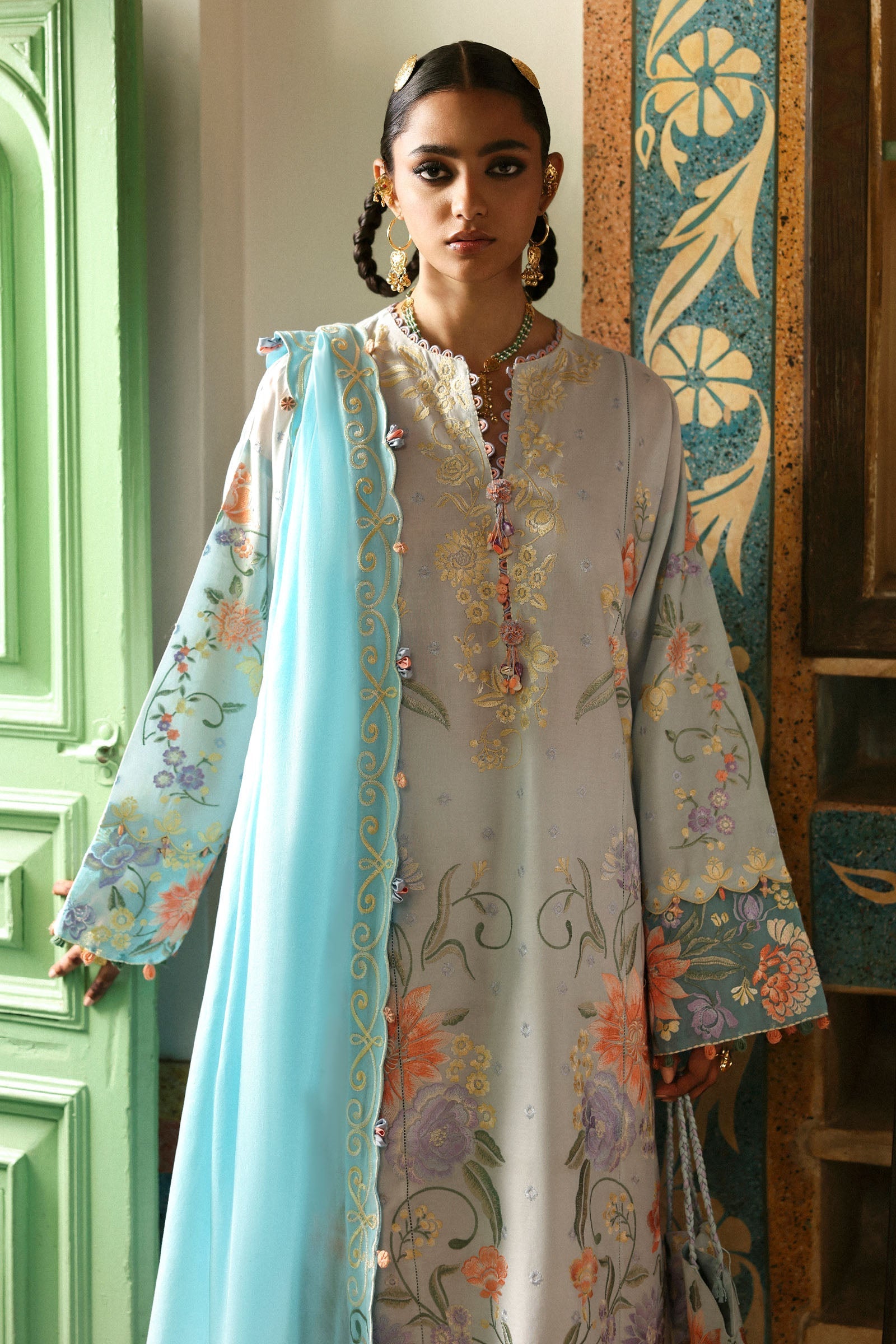 Zaha | Festive Lawn 25 | SHEHRBANO (ZF-25-03) - by - Libasekhas UK - Registered Vendor of : Zaha - 100% Original Designer Dresss