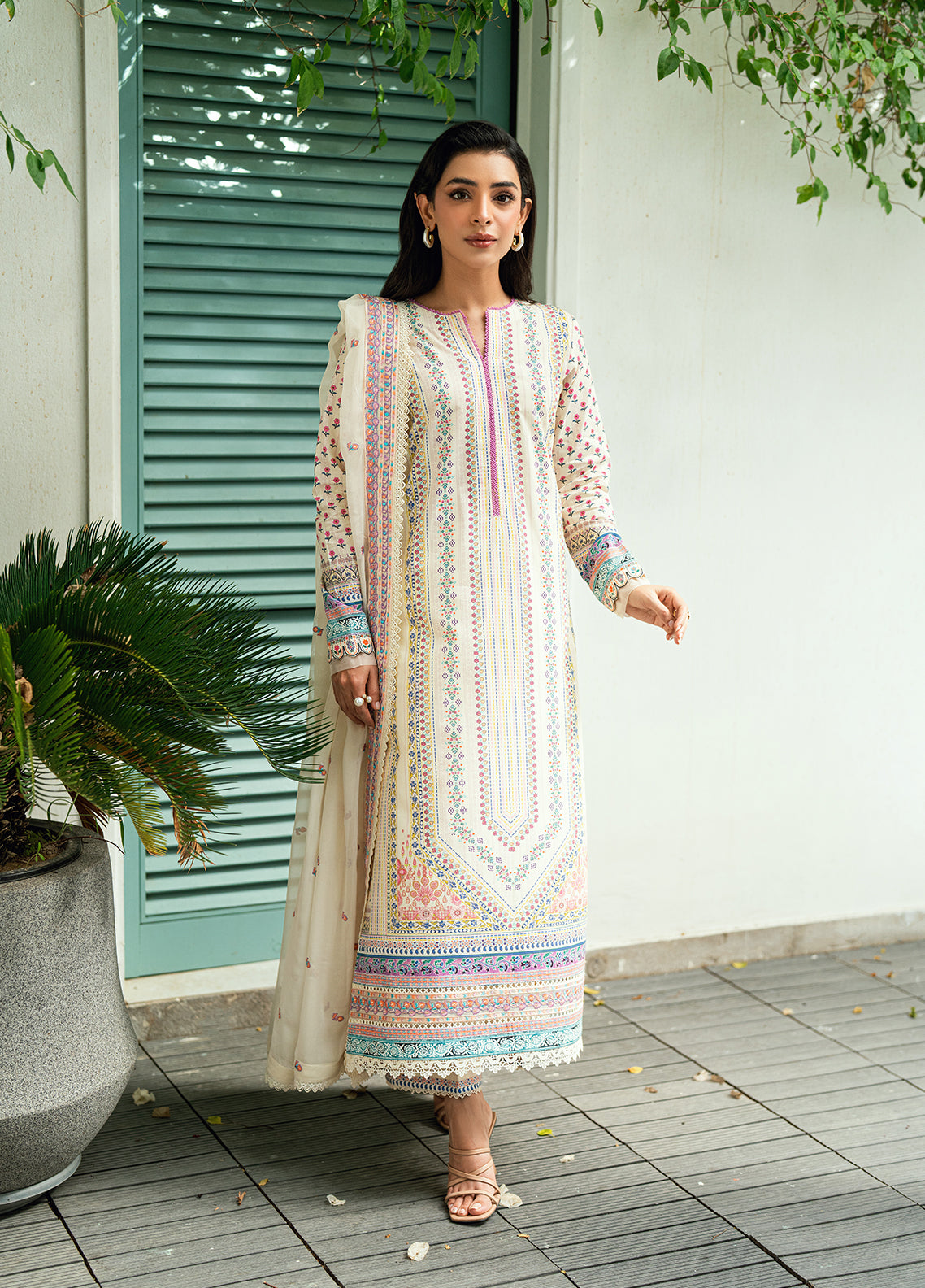 Sahane | Virelle The Lawn Edit | CG50003 Daisy - by Libasekhas UK - Registered Vendor of : Sahane - 100% Original Designer Dress