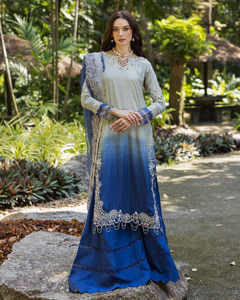 Ain | Cascade Party Wears | AN-104 - by - Libasekhas UK - Registered Vendor of : Ain - 100% Original Designer Dresss