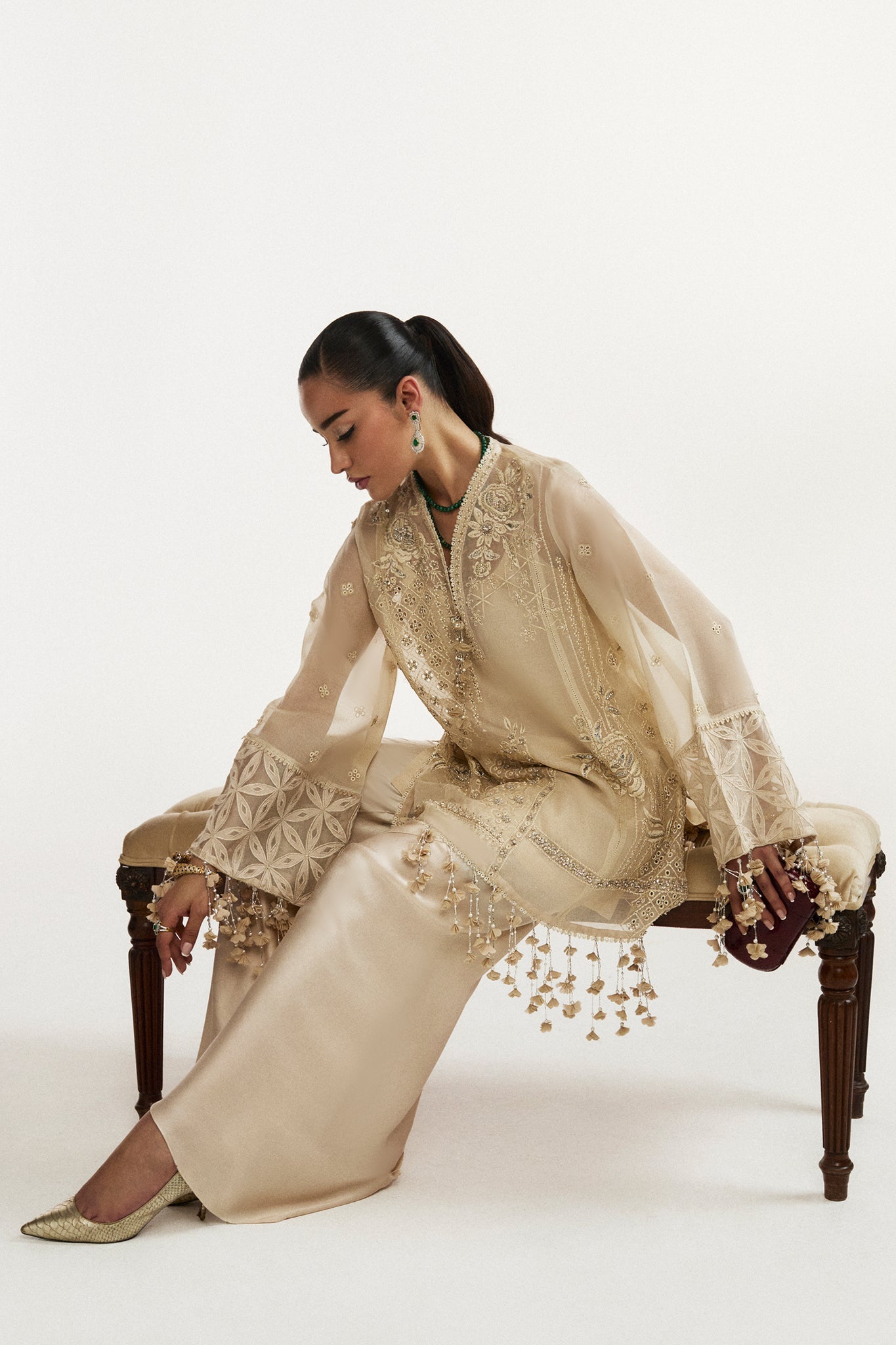 Elan I Vital Ornee I SOLENNE D'OR (EV-21356) - by Libasekhas UK - Registered Vendor of : Elan - 100% Original Designer Dress