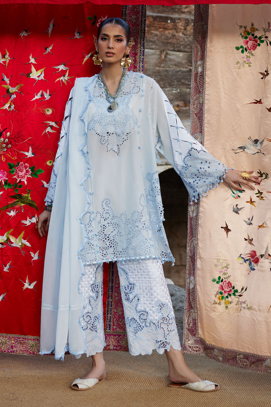 Elan | Kashmee Legacy Lawn 26 |BRUMINE (EL26-02 A) - by Libasekhas UK - Registered Vendor of : Elan - 100% Original Designer Dress