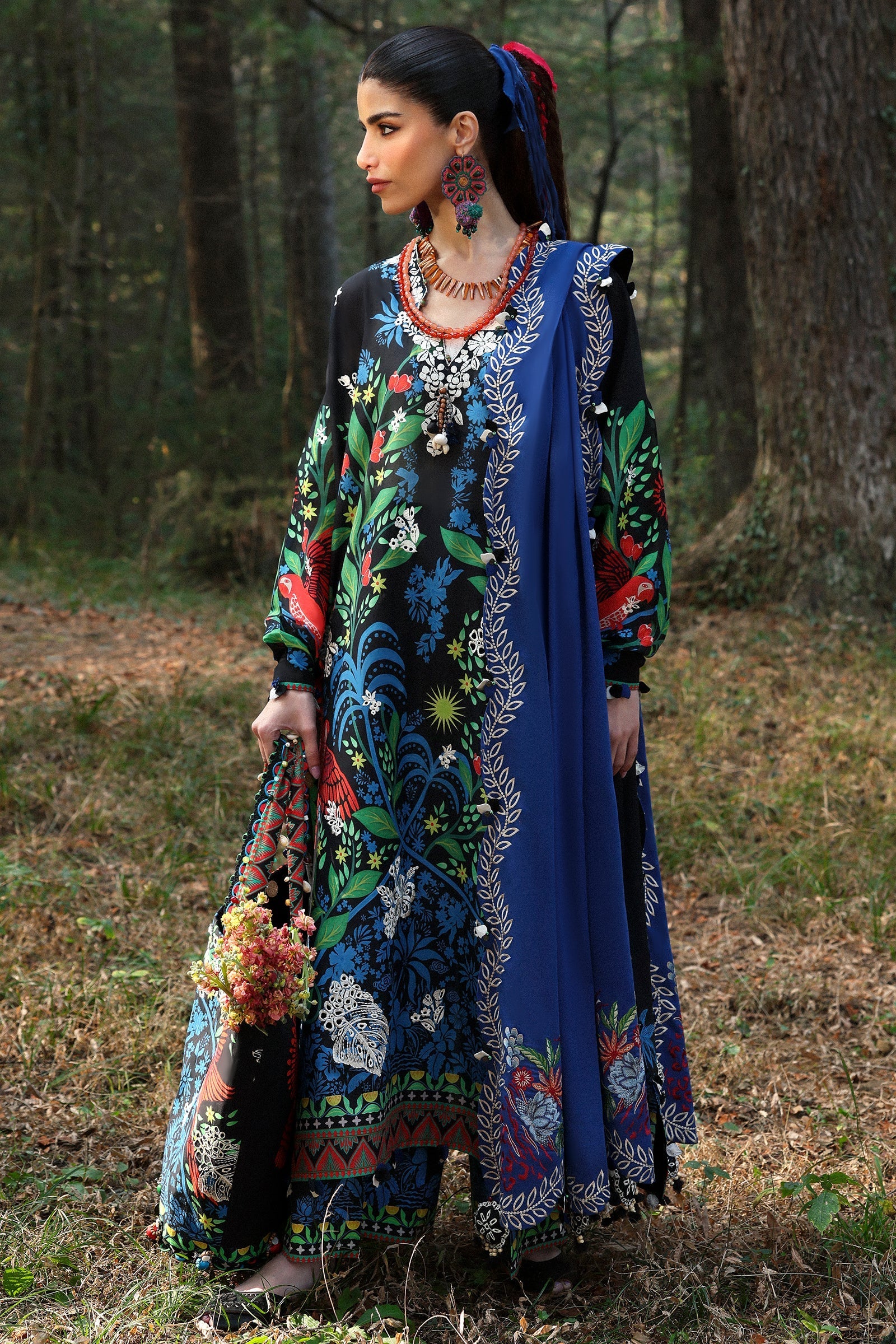Zaha | Lawn 25 | BLACK SOLANA (ZL25-03 A) - by - Libasekhas UK - Registered Vendor of : Zaha - 100% Original Designer Dresss
