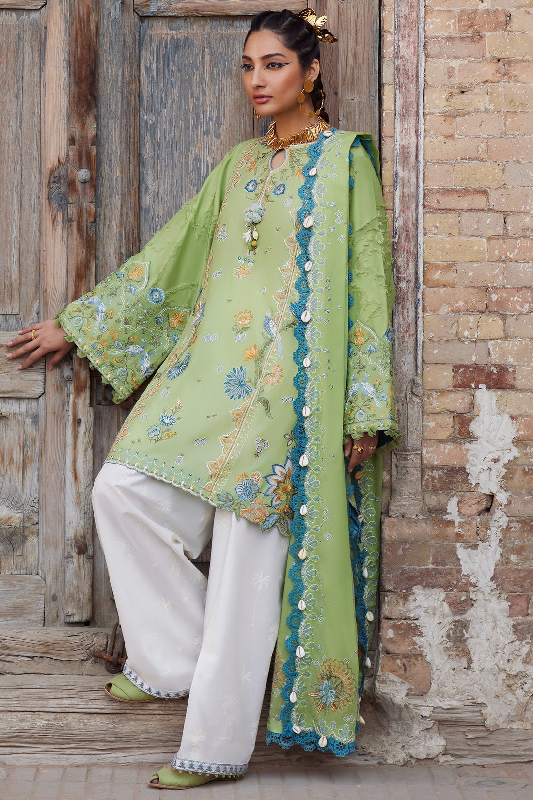 Elan | Luxury Lawn 25 | ISLA BLEU (EL25-11 B) - by - Libasekhas UK - Registered Vendor of : Elan - 100% Original Designer Dresss