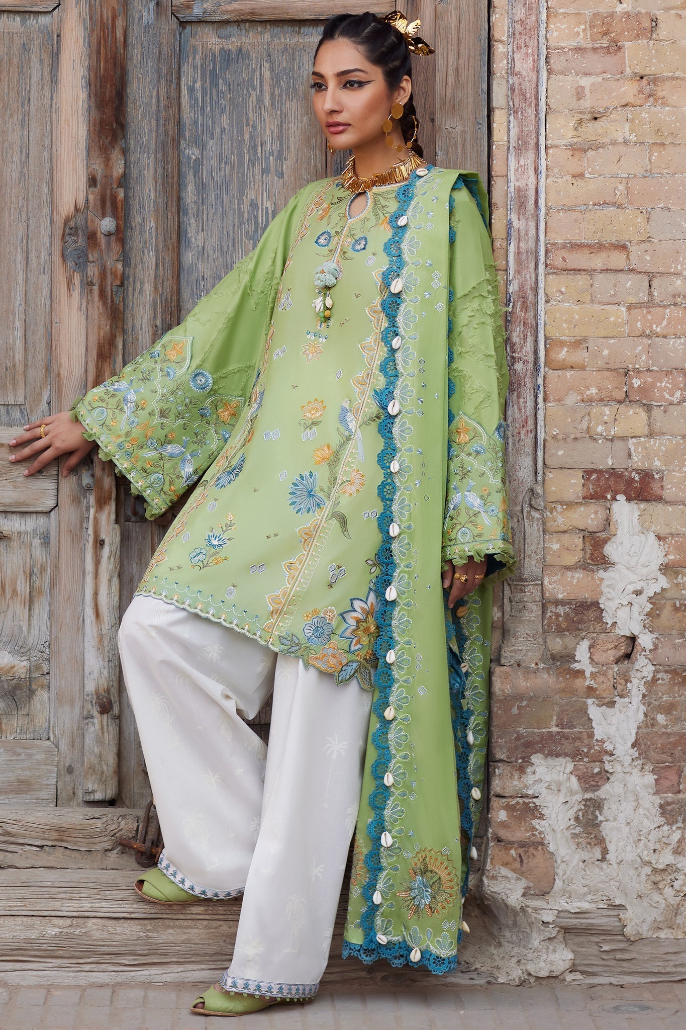 Elan | Luxury Lawn 25 | ISLA BLEU (EL25-11 B) - by - Libasekhas UK - Registered Vendor of : Elan - 100% Original Designer Dresss