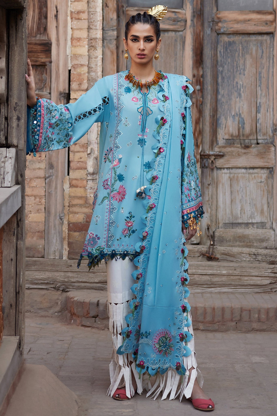 Elan | Luxury Lawn 25 | ISLA BLEU (EL25-11 A) - by - Libasekhas UK - Registered Vendor of : Elan - 100% Original Designer Dresss