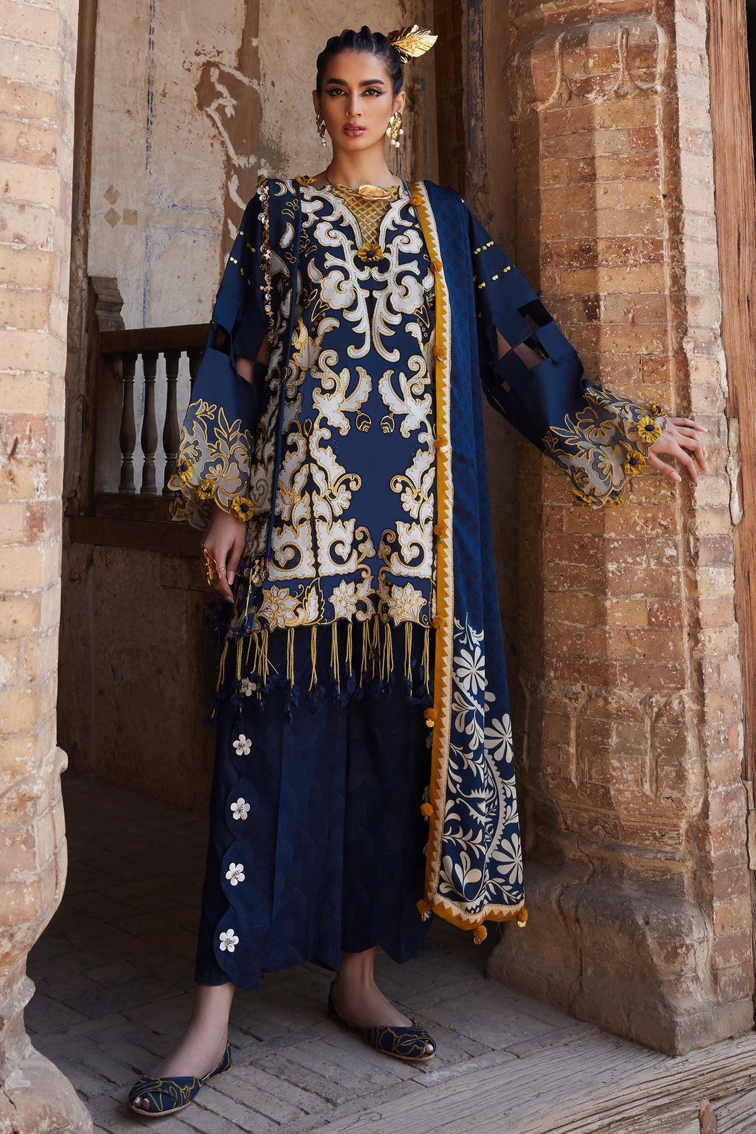 Elan | Luxury Lawn 25 | SOLENE (EL25-03 B) - by - Libasekhas UK - Registered Vendor of : Elan - 100% Original Designer Dresss