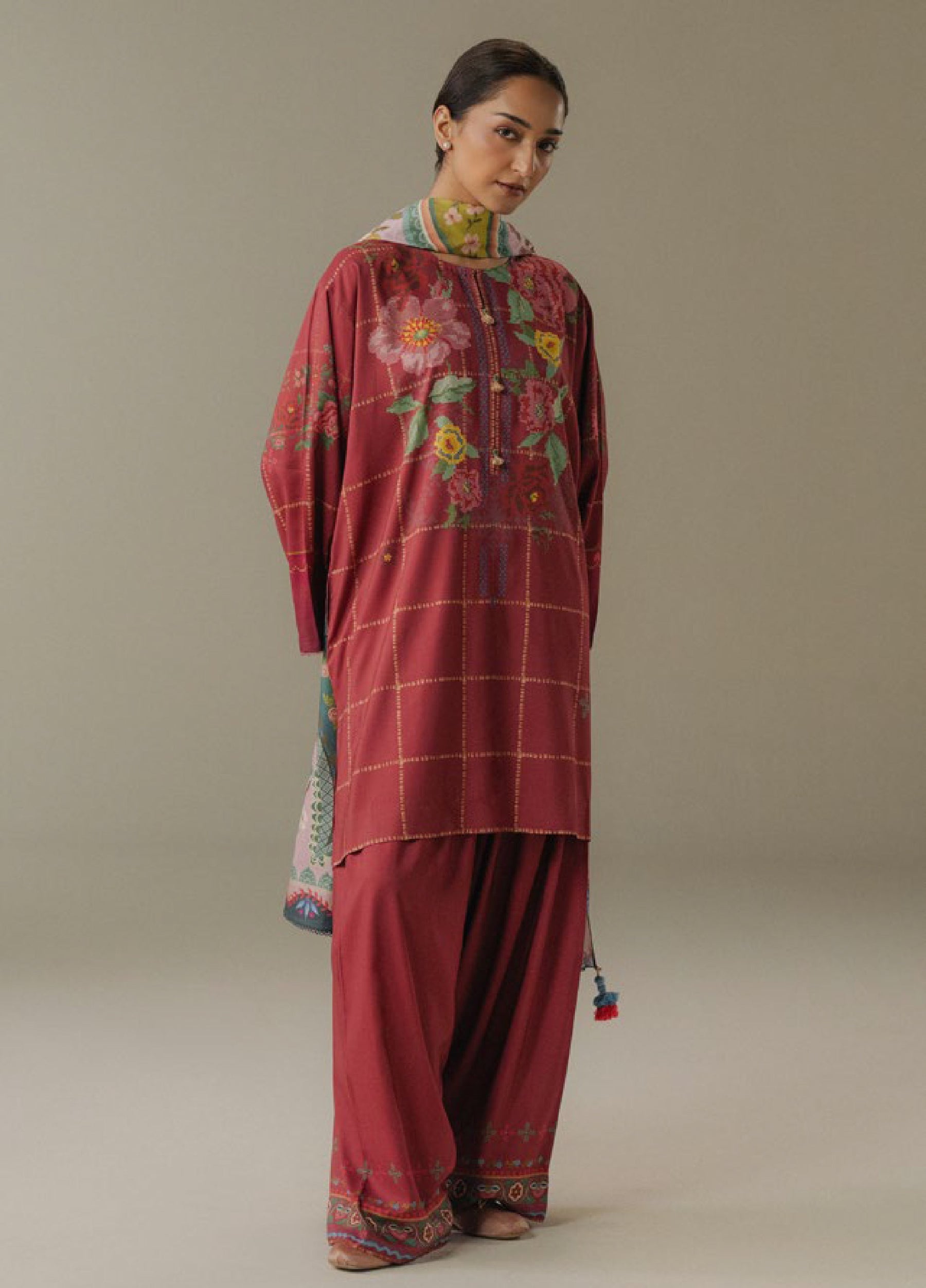 Zara Shahjahan | Coco Prints 25 |Olive Hour-5B - by Libasekhas UK - Registered Vendor of : Zara Shahjahan - 100% Original Designer Dress