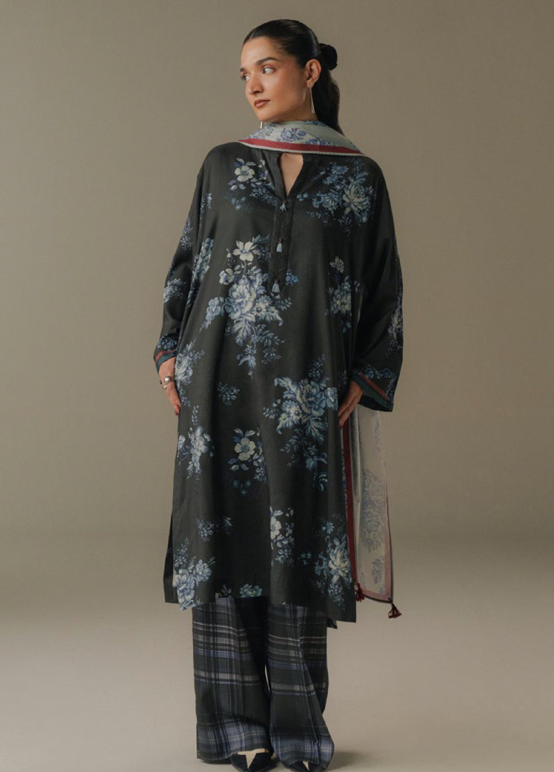 Zara Shahjahan | Coco Prints 25 | Hushed Ember-6B - by Libasekhas UK - Registered Vendor of : Zara Shahjahan - 100% Original Designer Dress