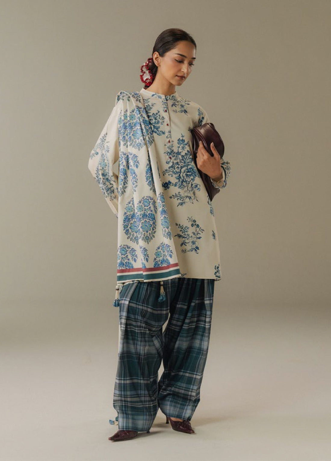 Zara Shahjahan | Coco Prints 25 |Hushed Ember-6A - by Libasekhas UK - Registered Vendor of : Zara Shahjahan - 100% Original Designer Dress