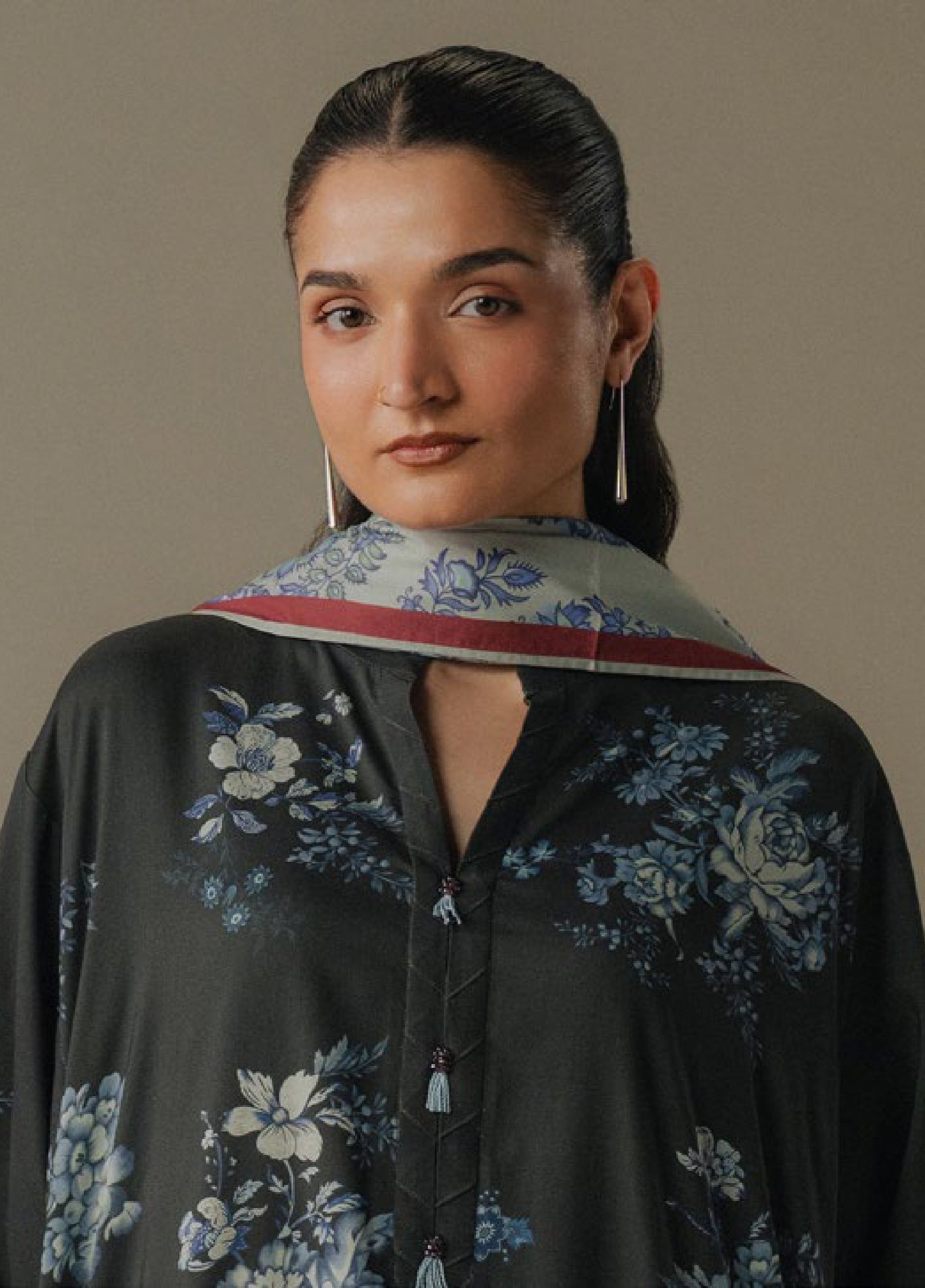 Zara Shahjahan | Coco Prints 25 | Hushed Ember-6B - by Libasekhas UK - Registered Vendor of : Zara Shahjahan - 100% Original Designer Dress