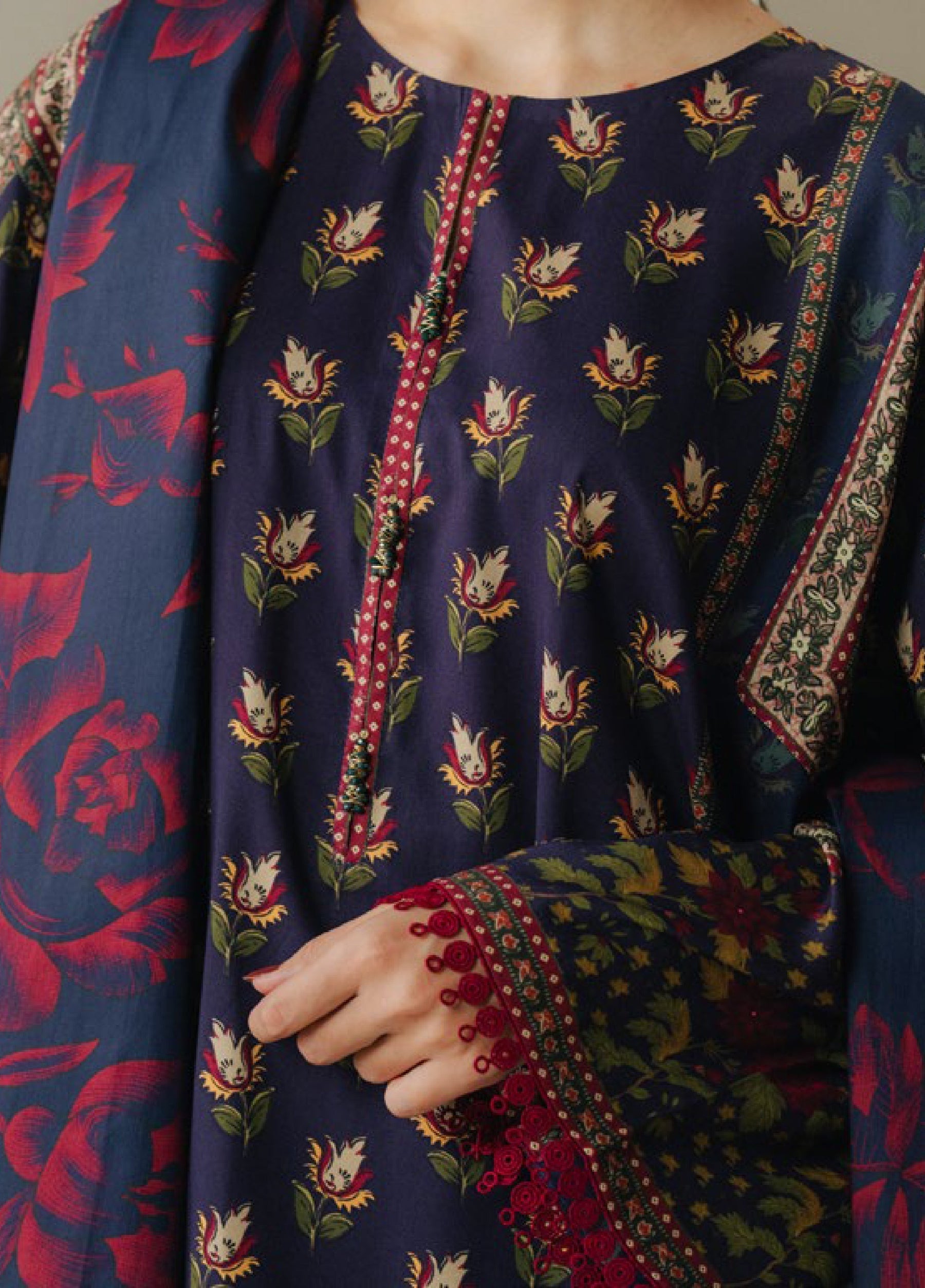 Zara Shahjahan | Coco Prints 25 | Soft Current-7B - by Libasekhas UK - Registered Vendor of : Zara Shahjahan - 100% Original Designer Dress