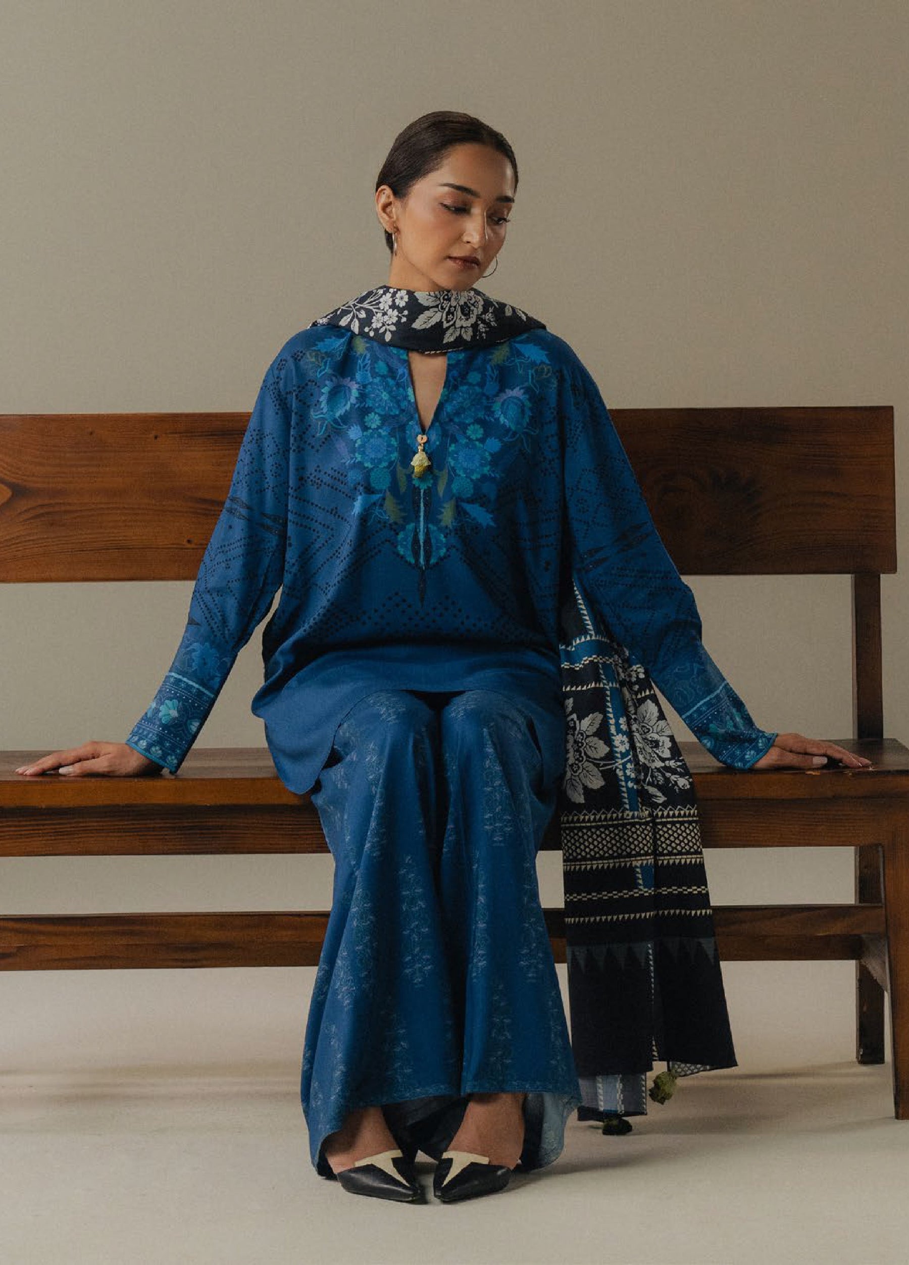 Zara Shahjahan | Coco Prints 25 |Terracotta Sky-9B - by Libasekhas UK - Registered Vendor of : Zara Shahjahan - 100% Original Designer Dress