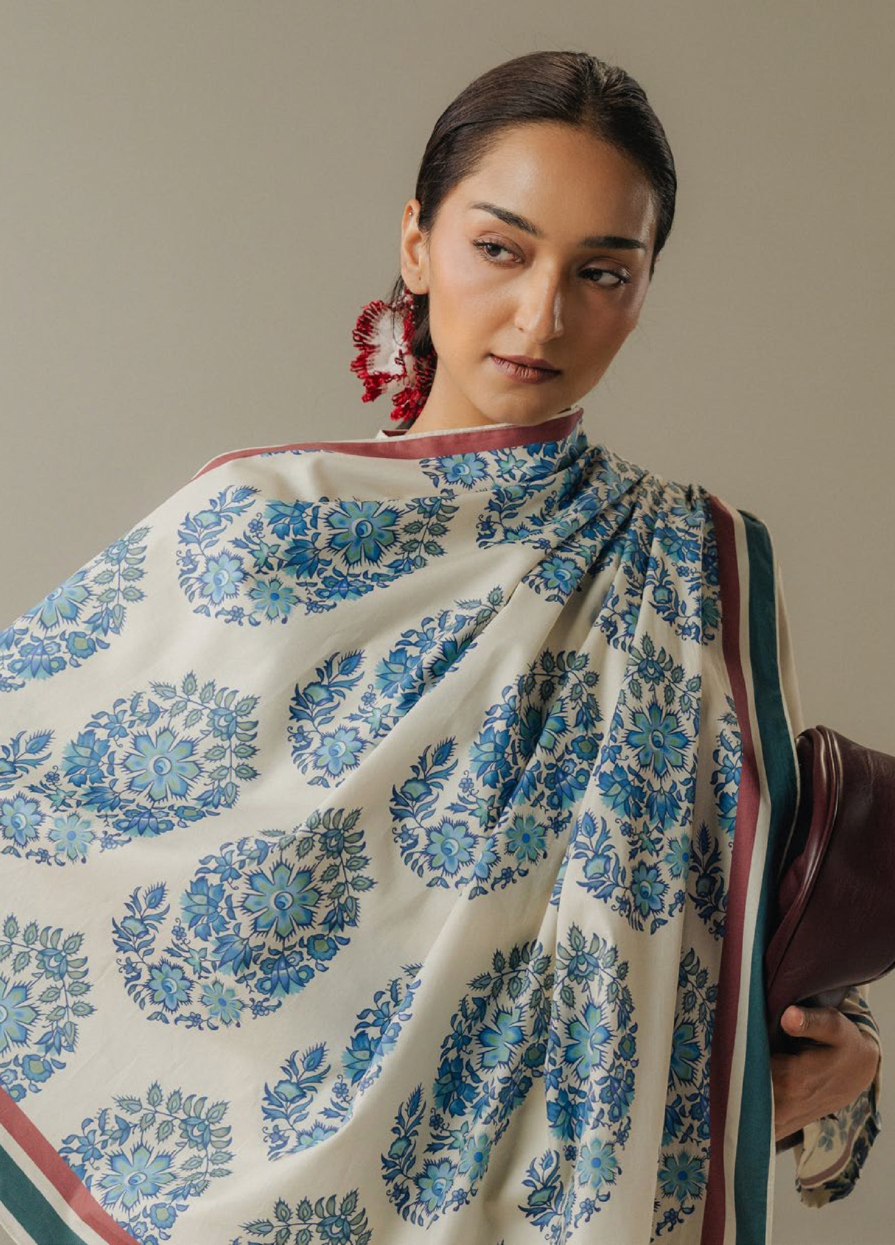 Zara Shahjahan | Coco Prints 25 |Hushed Ember-6A - by Libasekhas UK - Registered Vendor of : Zara Shahjahan - 100% Original Designer Dress