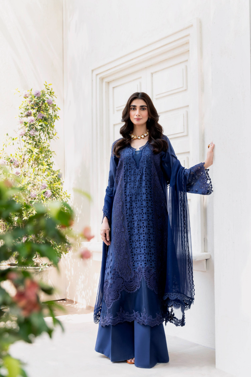 Manara | Mgrolia Garden 25 | INDIGO - by - Libasekhas UK - Registered Vendor of : Manara - 100% Original Designer Dresss