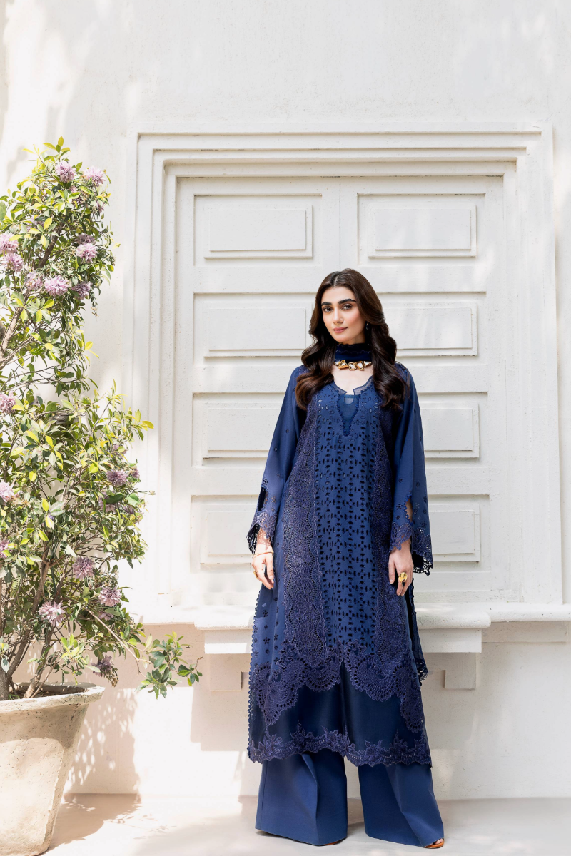 Manara | Mgrolia Garden 25 | INDIGO - by - Libasekhas UK - Registered Vendor of : Manara - 100% Original Designer Dresss