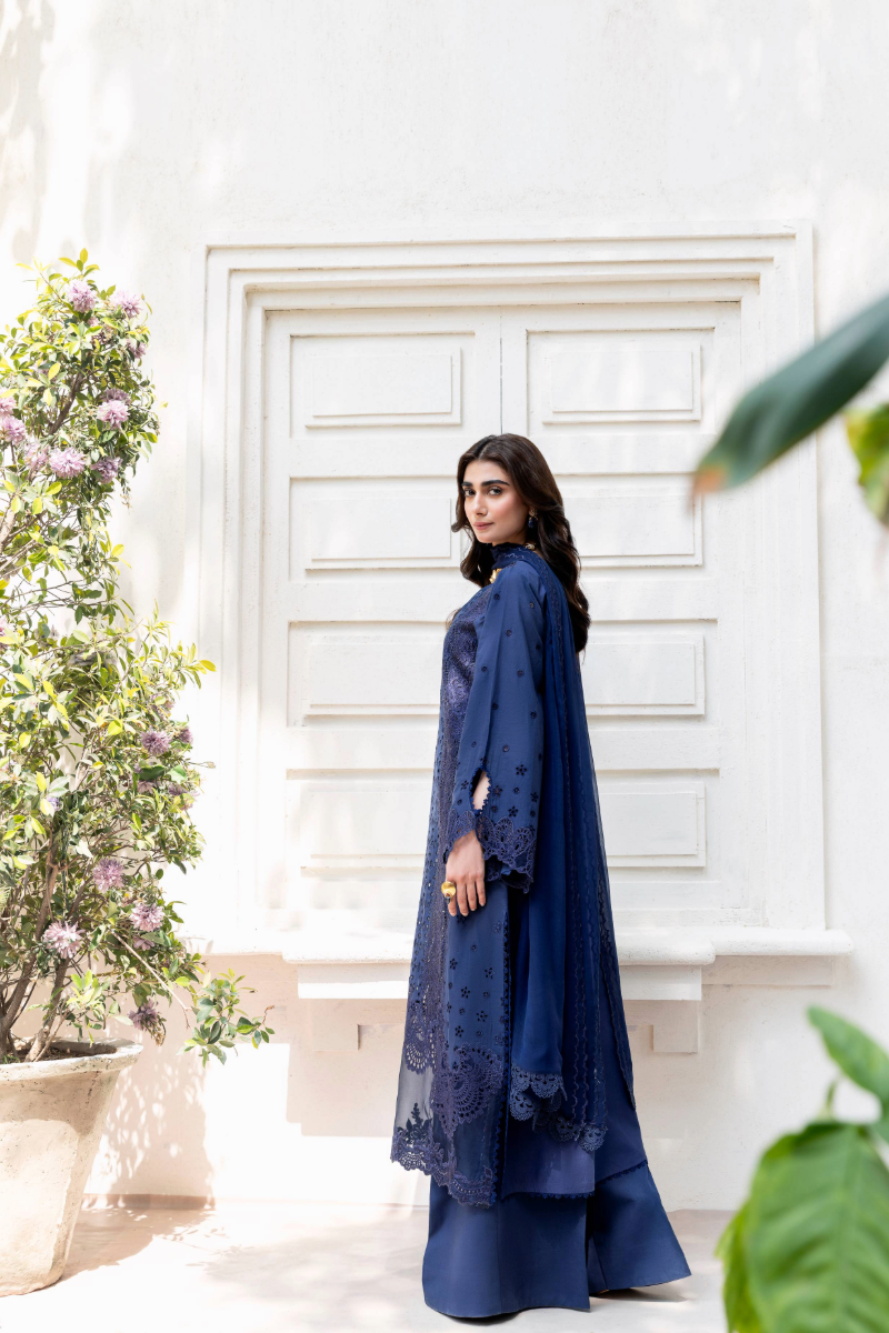 Manara | Mgrolia Garden 25 | INDIGO - by - Libasekhas UK - Registered Vendor of : Manara - 100% Original Designer Dresss