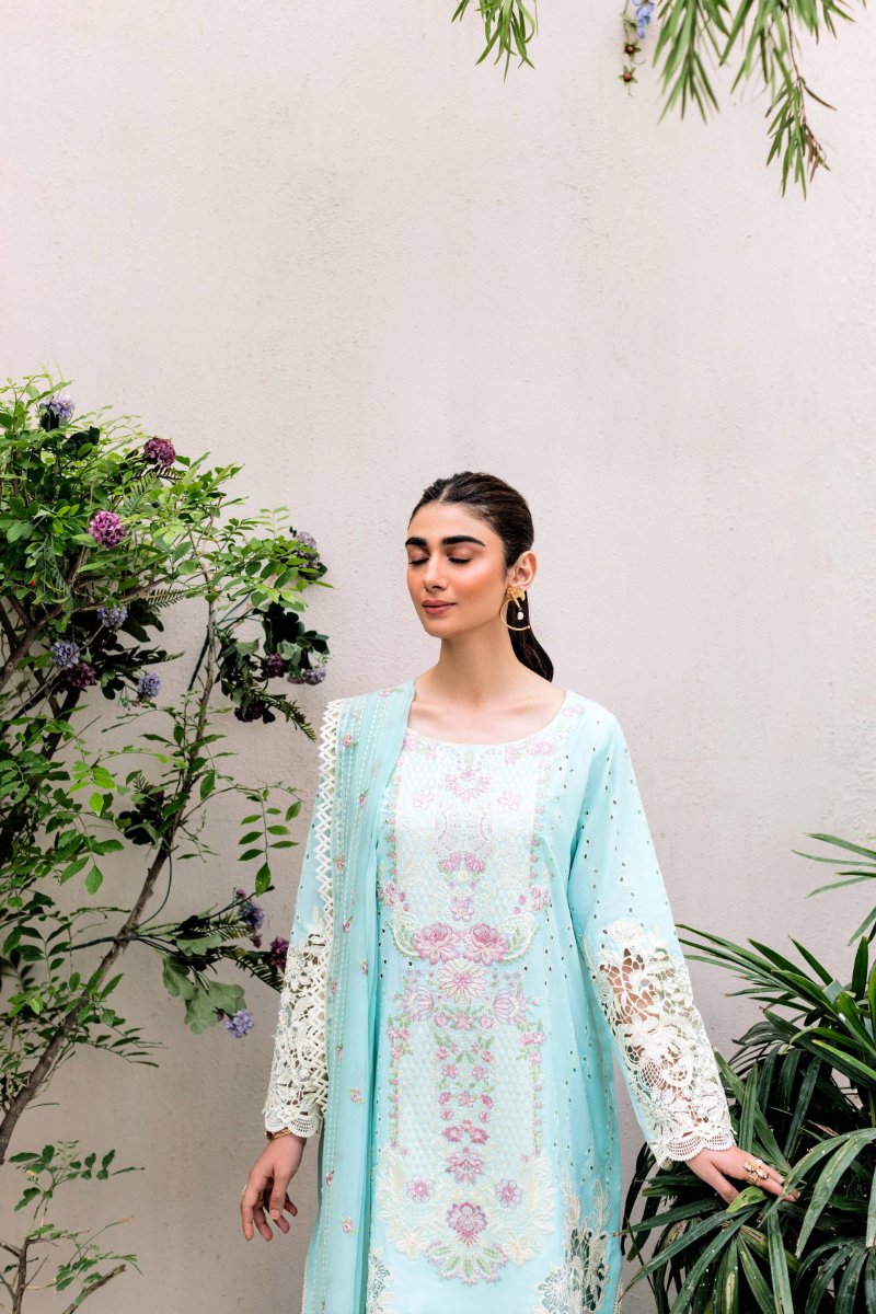 Manara | Mgrolia Garden 25 | AZURE - by - Libasekhas UK - Registered Vendor of : Manara - 100% Original Designer Dresss