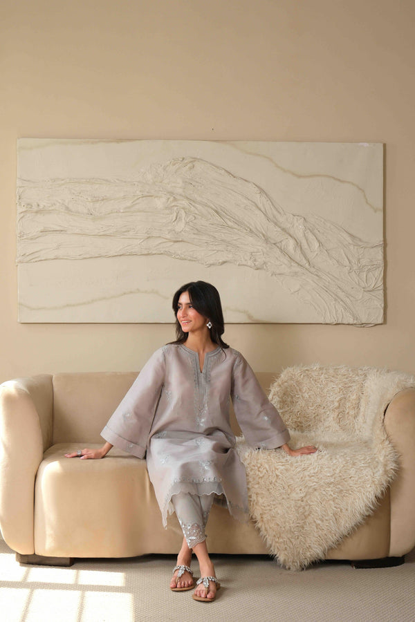 Noor by Saadia Asad | Noor Pret 25 | D3 - Neutral Noir - by Libasekhas UK - Registered Vendor of : Noor by Saadia Asad - 100% Original Designer Dress