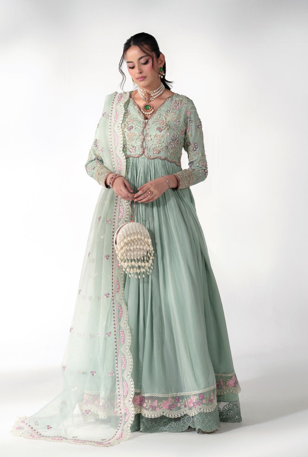 AJR Couture | Luxe Pret 25 | Satin Serenity - by Libasekhas UK - Registered Vendor of : AJR Couture - 100% Original Designer Dress
