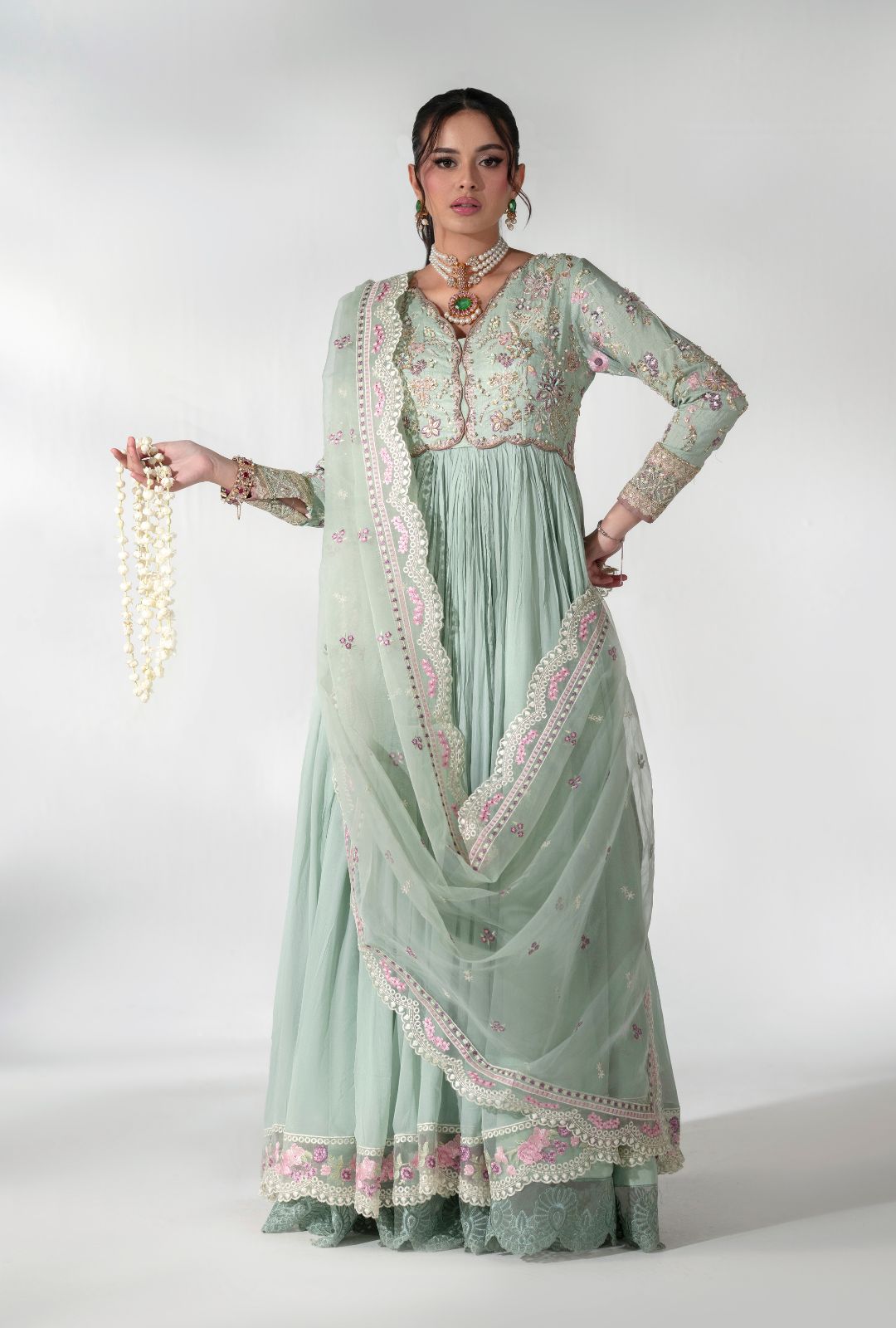 AJR Couture | Luxe Pret 25 | Satin Serenity - by Libasekhas UK - Registered Vendor of : AJR Couture - 100% Original Designer Dress