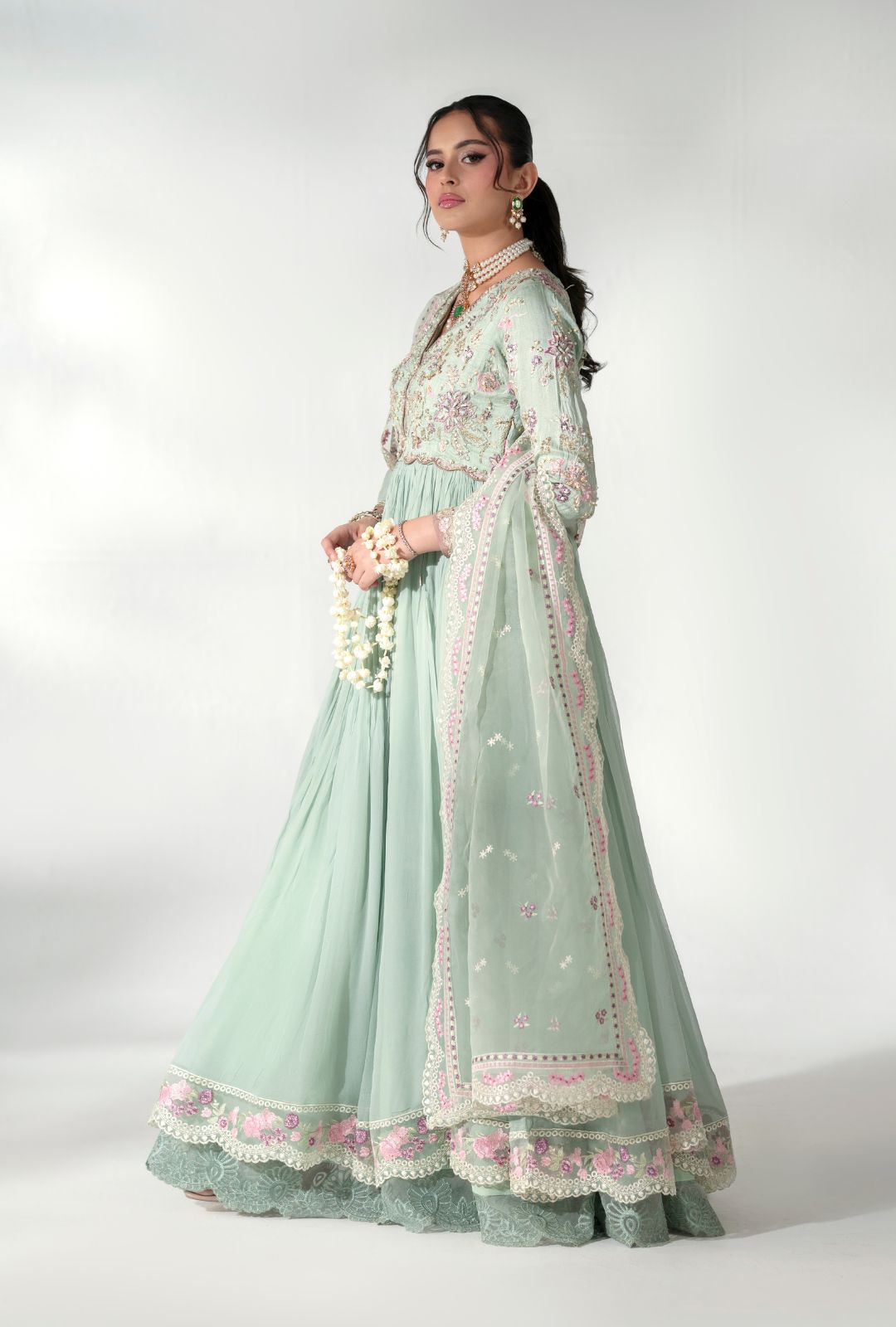 AJR Couture | Luxe Pret 25 | Satin Serenity - by Libasekhas UK - Registered Vendor of : AJR Couture - 100% Original Designer Dress