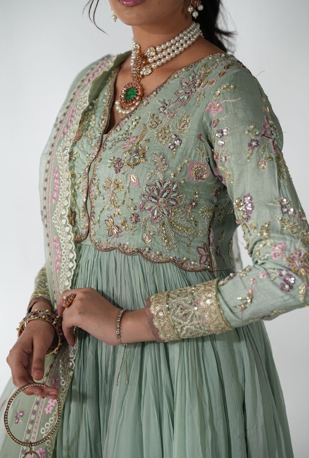 AJR Couture | Luxe Pret 25 | Satin Serenity - by Libasekhas UK - Registered Vendor of : AJR Couture - 100% Original Designer Dress