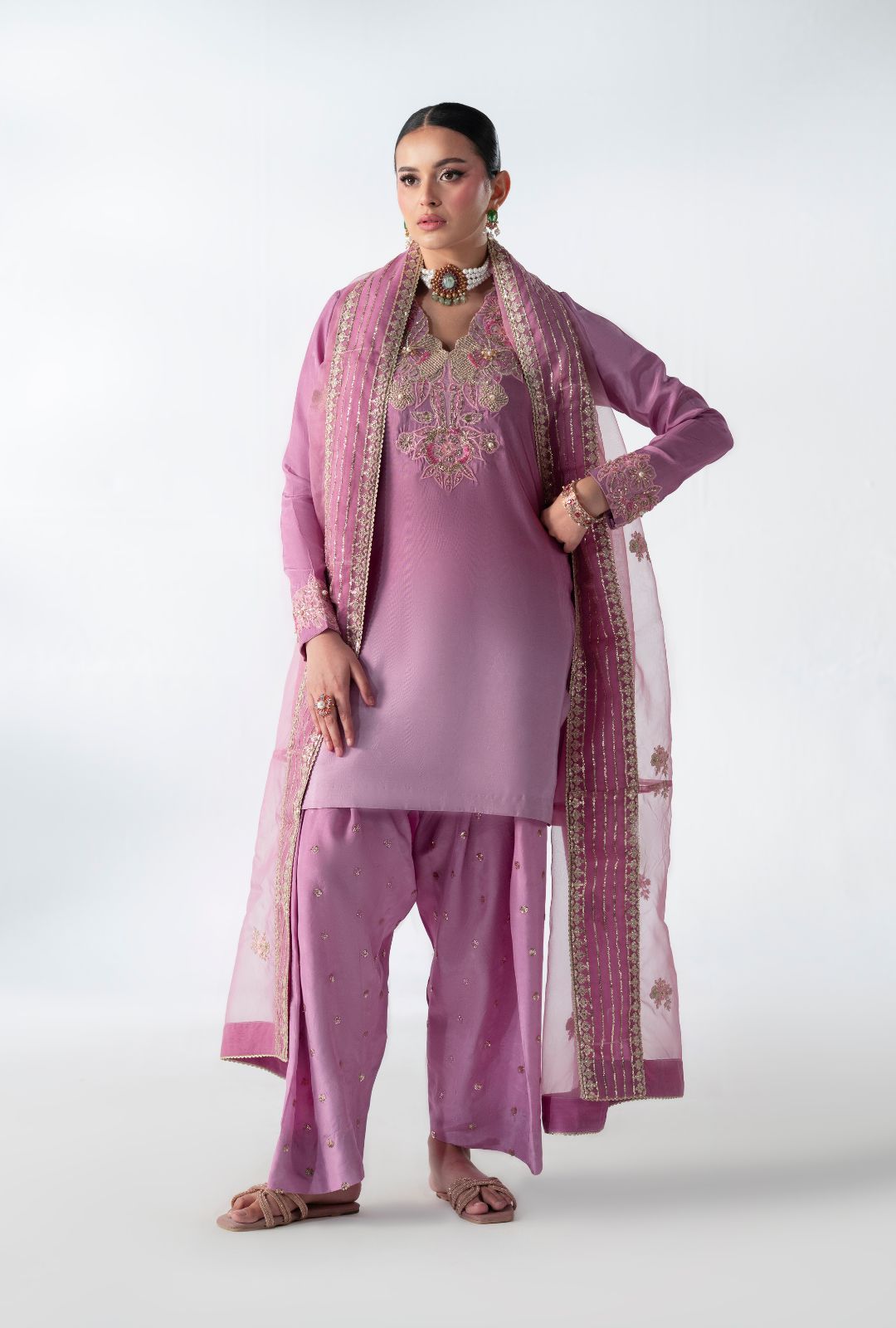 AJR Couture | Luxe Pret 25 | Floral Fusion - by Libasekhas UK - Registered Vendor of : AJR Couture - 100% Original Designer Dress