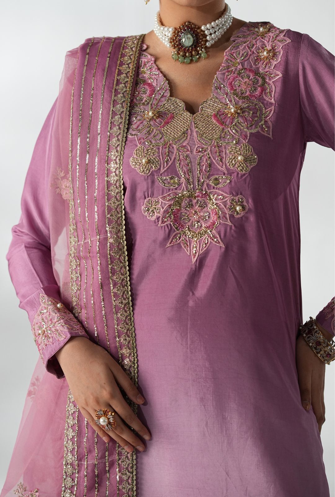 AJR Couture | Luxe Pret 25 | Floral Fusion - by Libasekhas UK - Registered Vendor of : AJR Couture - 100% Original Designer Dress