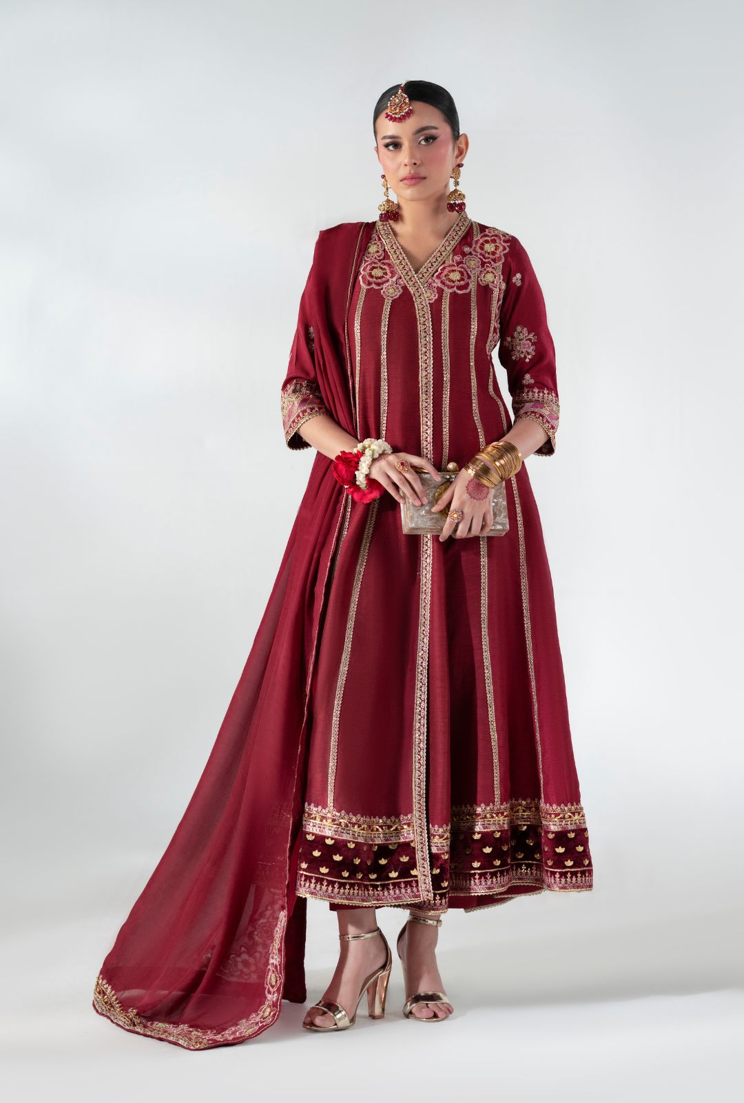 AJR Couture | Luxe Pret 25 | Ruby Raffia - by Libasekhas UK - Registered Vendor of : AJR Couture - 100% Original Designer Dress