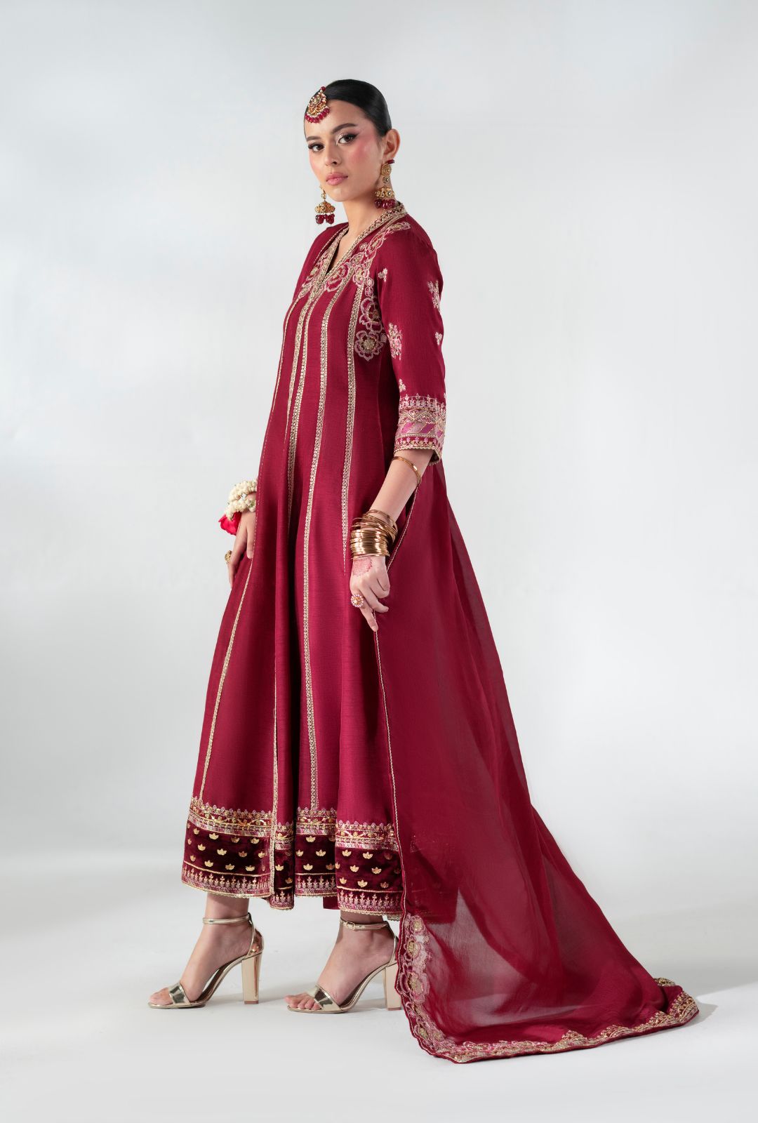 AJR Couture | Luxe Pret 25 | Ruby Raffia - by Libasekhas UK - Registered Vendor of : AJR Couture - 100% Original Designer Dress