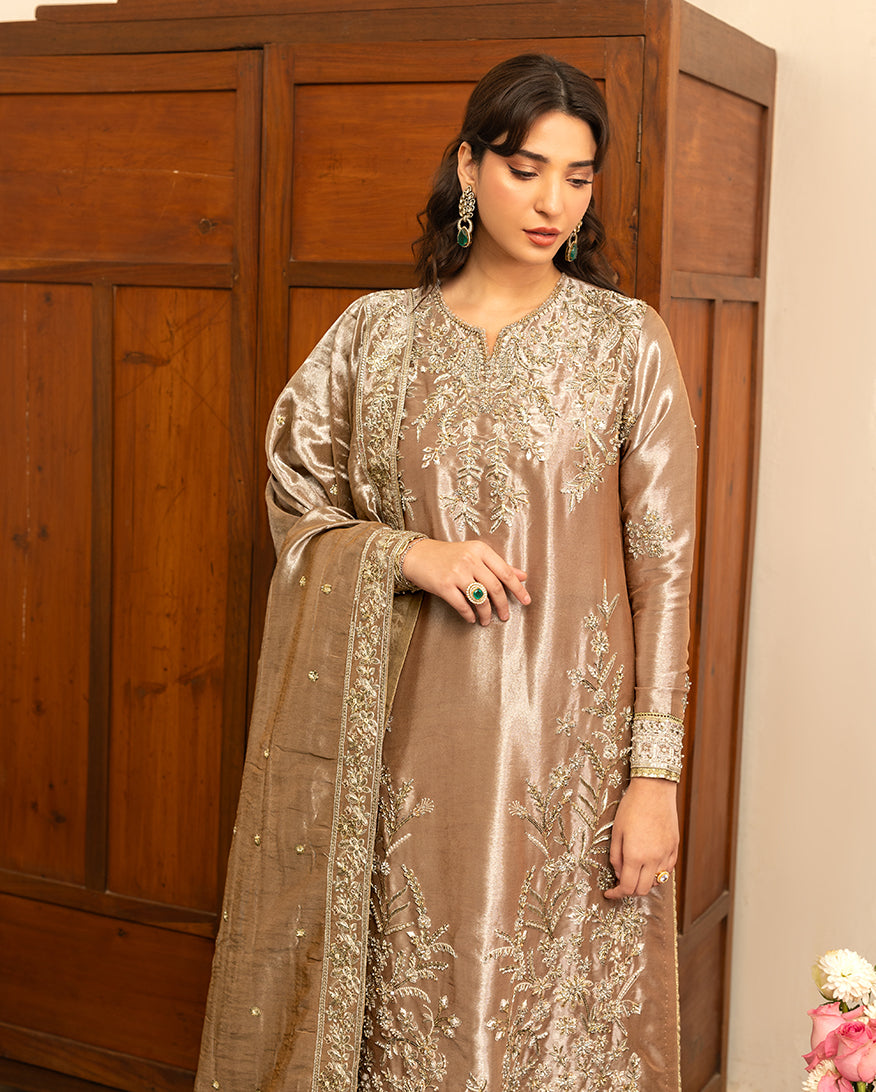 Mushq | Sunehri Lama Silk | Uswah - by Libasekhas UK - Registered Vendor of : Mushq - 100% Original Designer Dress