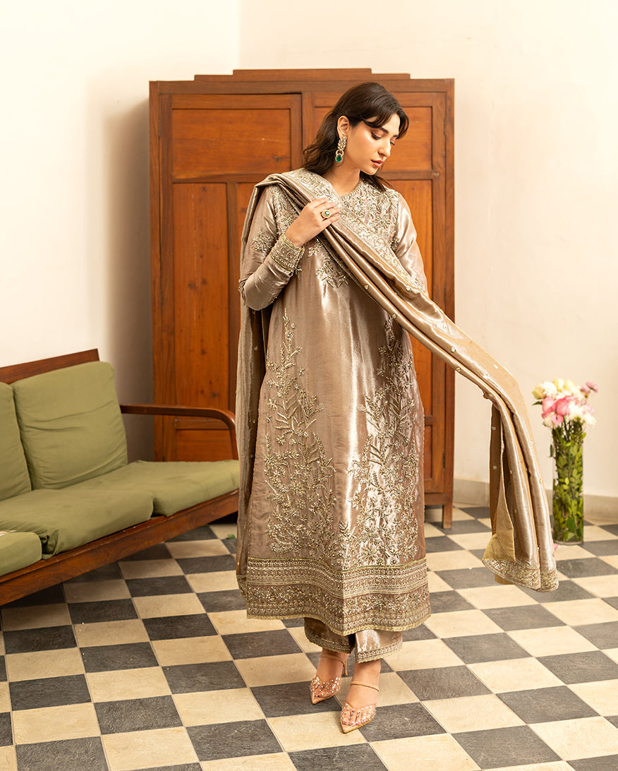 Mushq | Sunehri Lama Silk | Uswah - by Libasekhas UK - Registered Vendor of : Mushq - 100% Original Designer Dress