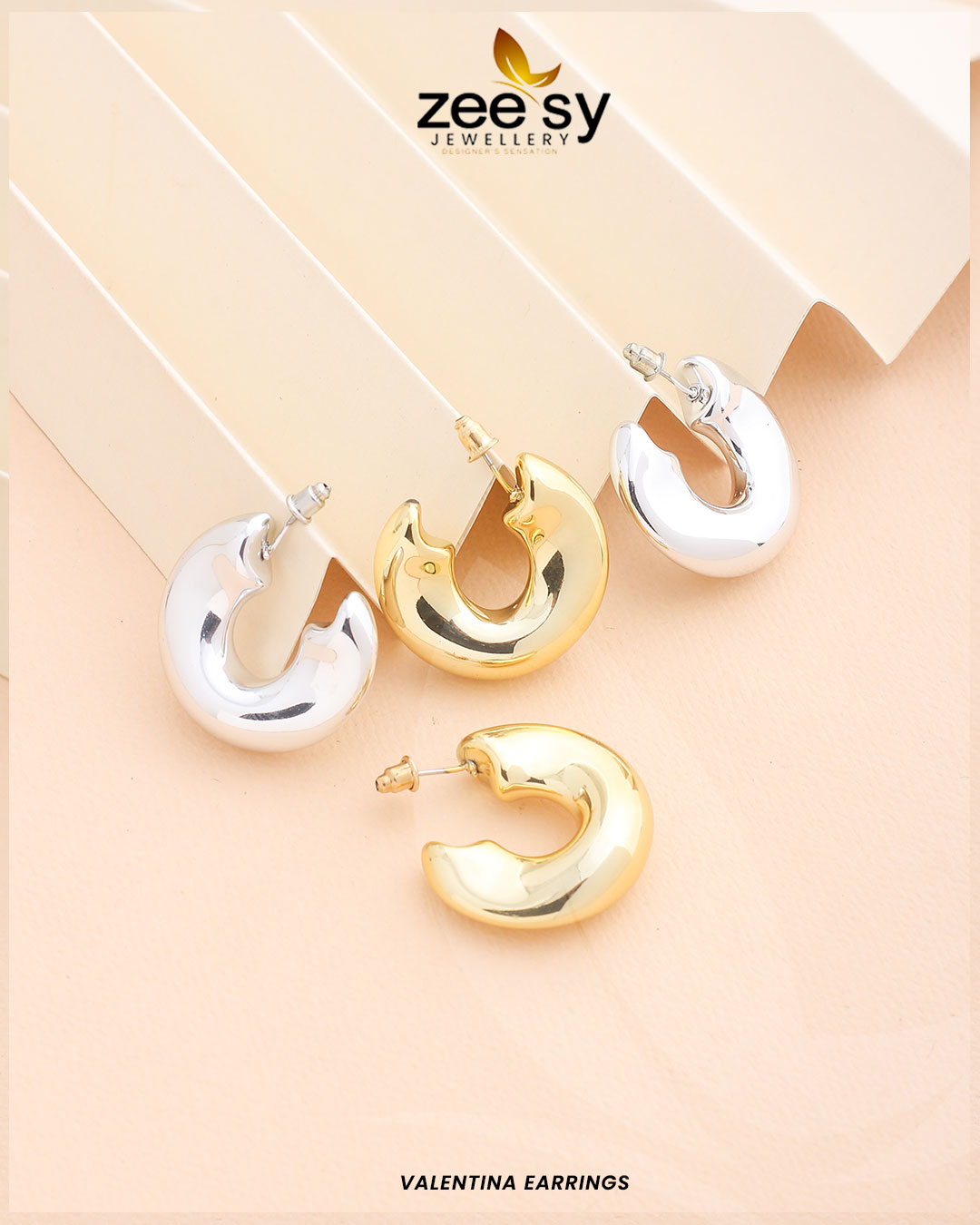 Valentina Earrings - by - Libasekhas UK - Registered Vendor of : Zeesy - 100% Original Designer Dresss