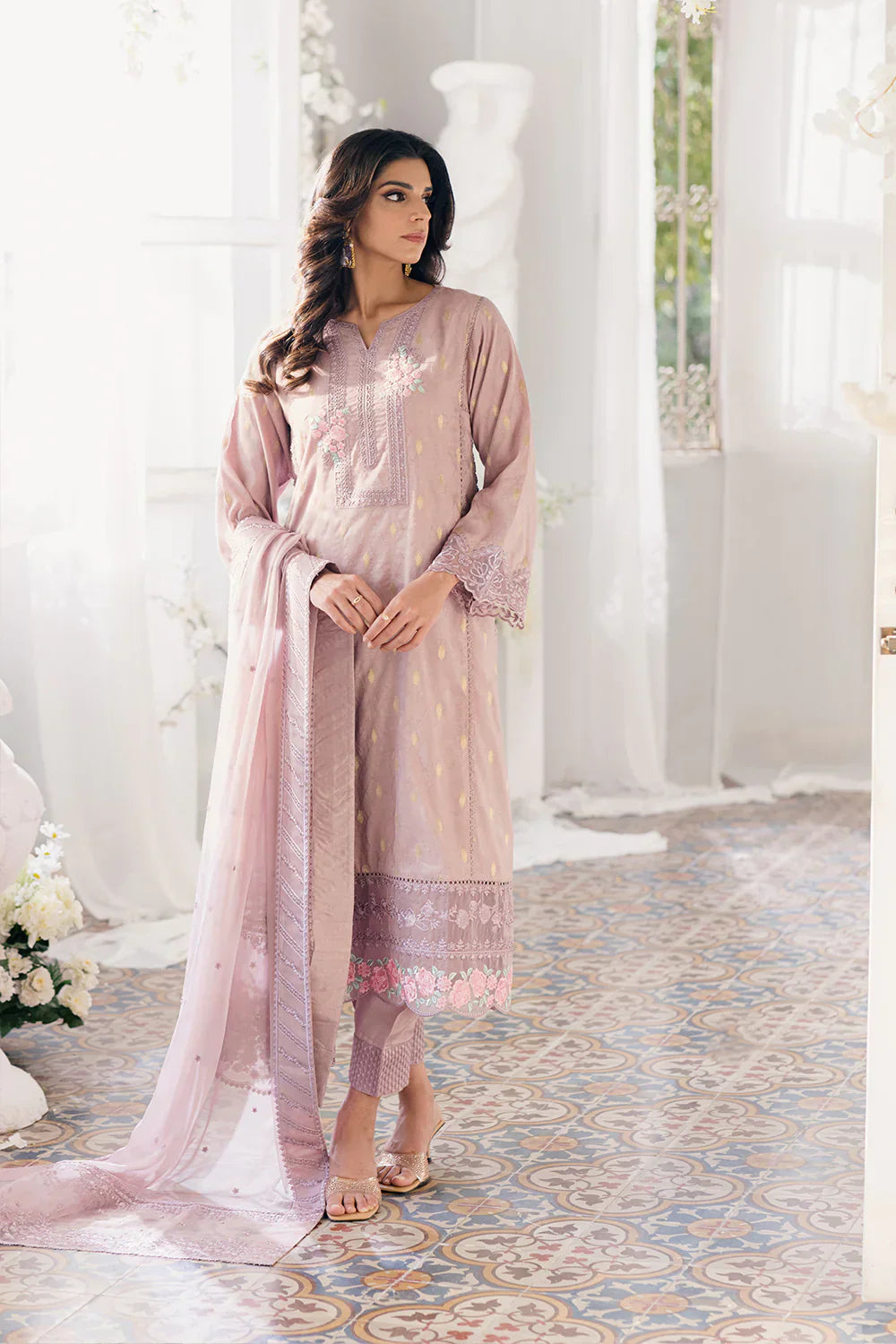 Azure | Ensembles Embroidered Formals | Vintage Mauve - by - Libasekhas UK - Registered Vendor of : Azure - 100% Original Designer Dresss