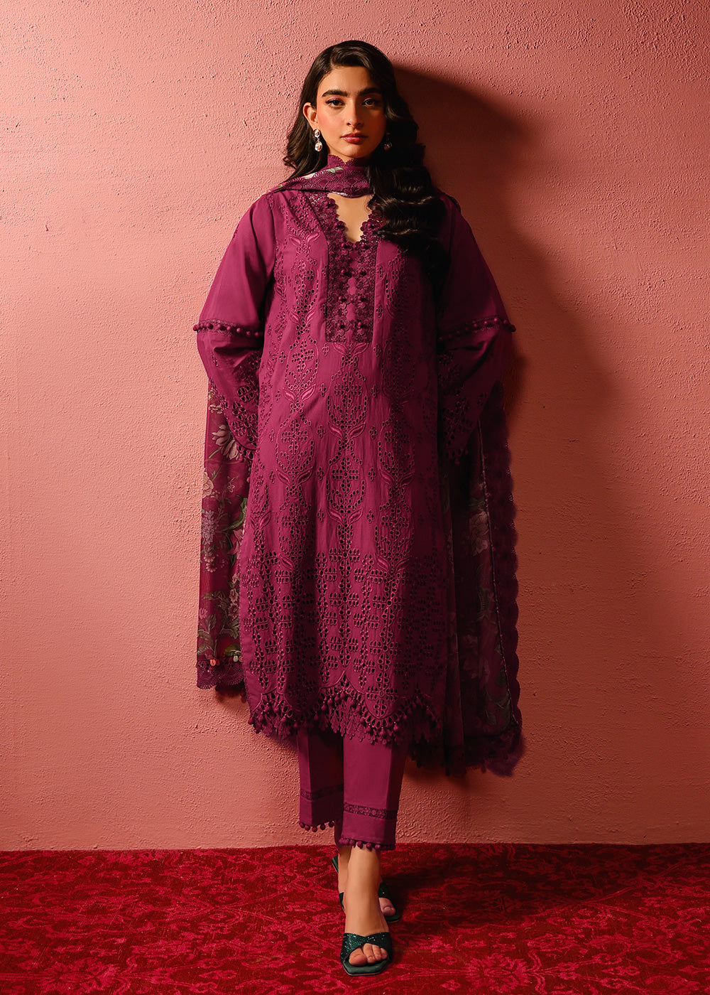 Al Karam | Schiffli Capsule | RTS | SHIRT, TROUSER & DUPATTA 1 - by Libasekhas UK - Registered Vendor of : Al Karam - 100% Original Designer Dress