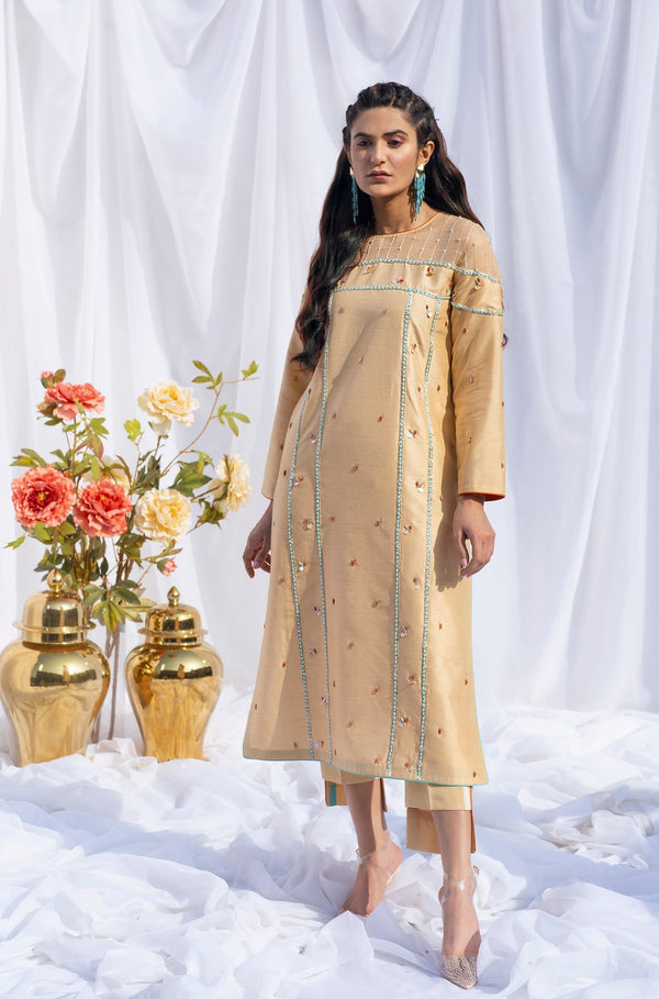 Hana | Viridity Ready to Wear | Marigold -VRT-008 - by - Libasekhas UK - Registered Vendor of : Hana - 100% Original Designer Dresss