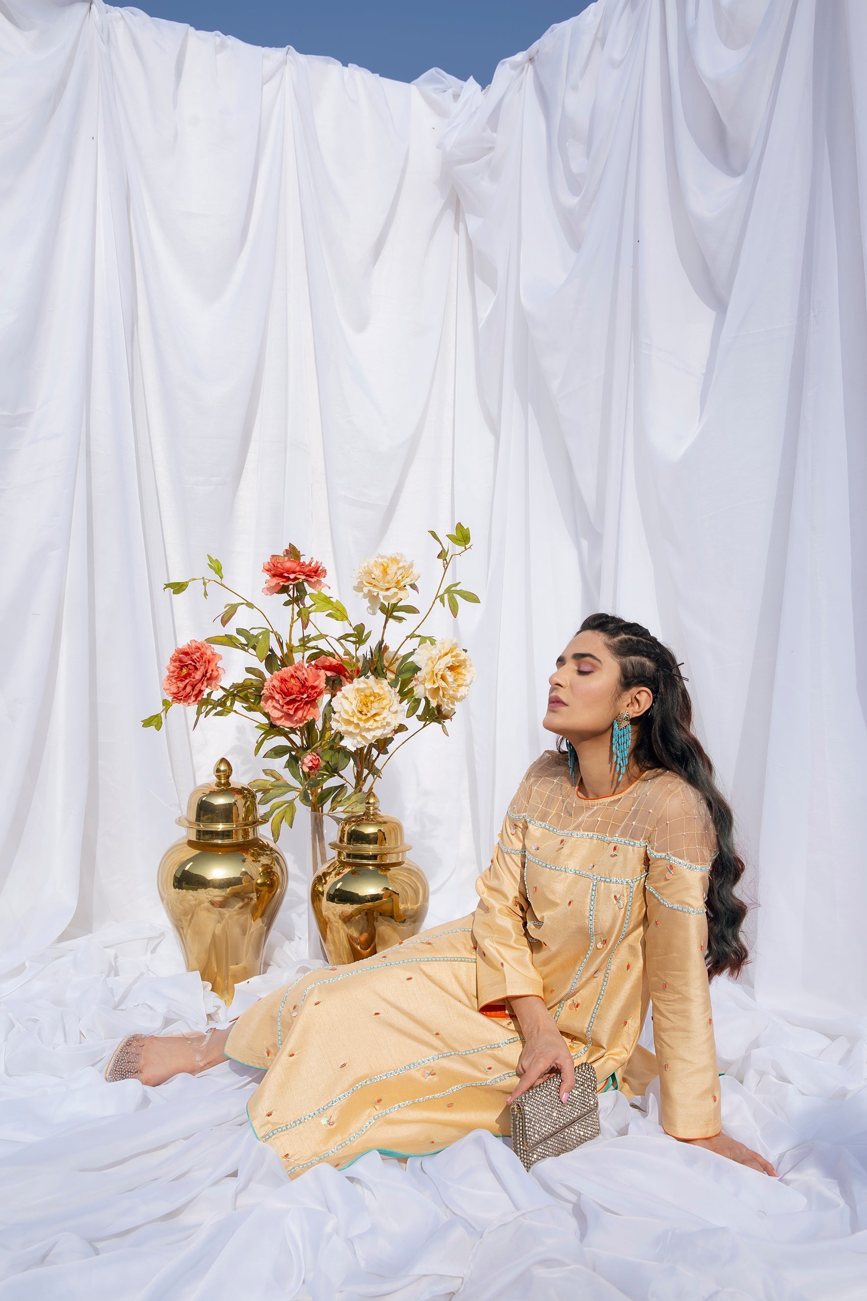 Hana | Viridity Ready to Wear | Marigold -VRT-008 - by - Libasekhas UK - Registered Vendor of : Hana - 100% Original Designer Dresss