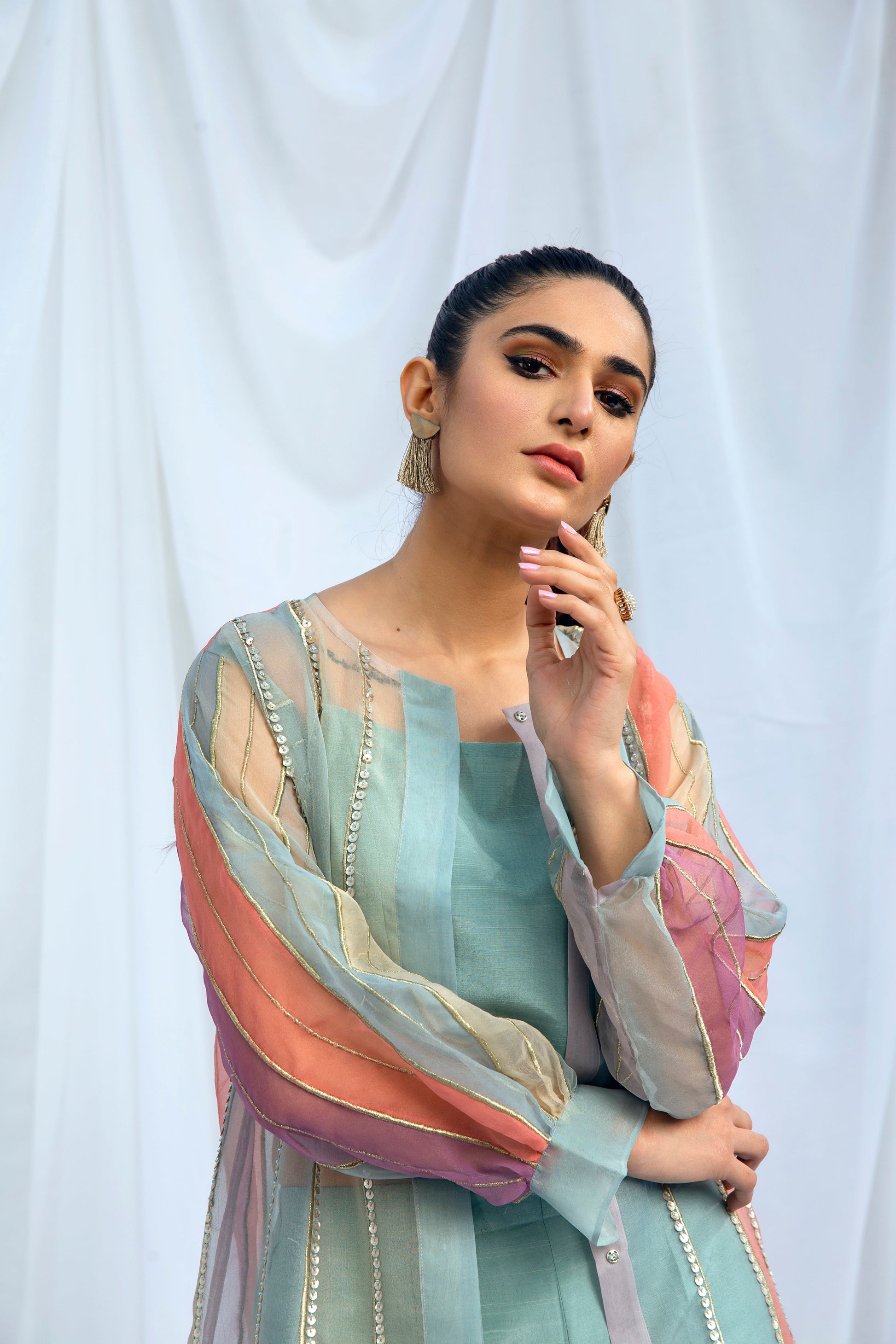 Hana | Viridity Ready to Wear | Island Teal -VRT-009 - by - Libasekhas UK - Registered Vendor of : Hana - 100% Original Designer Dresss