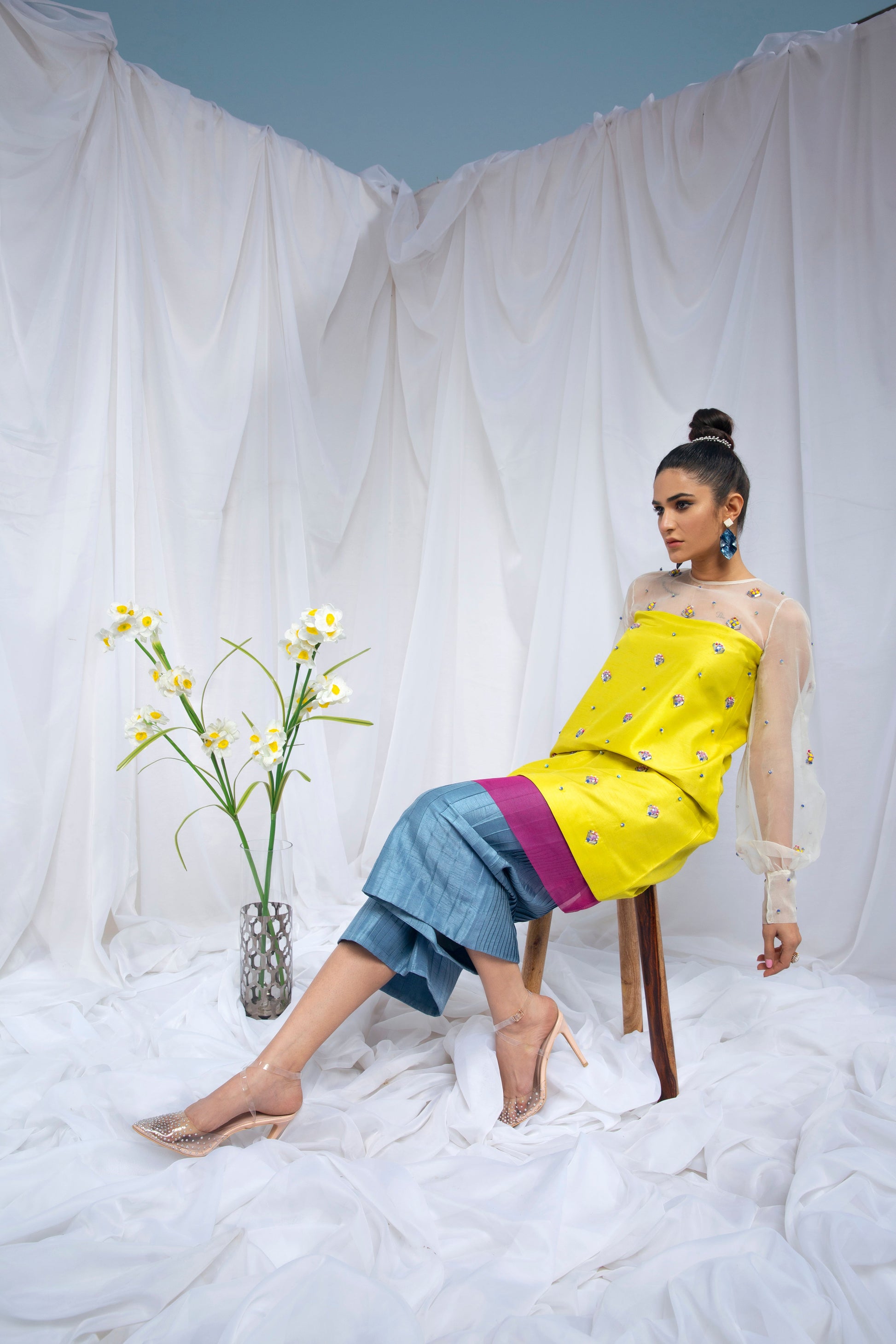 Hana | Viridity Ready to Wear | Citrus Twist -VRT-011 - by - Libasekhas UK - Registered Vendor of : Hana - 100% Original Designer Dresss