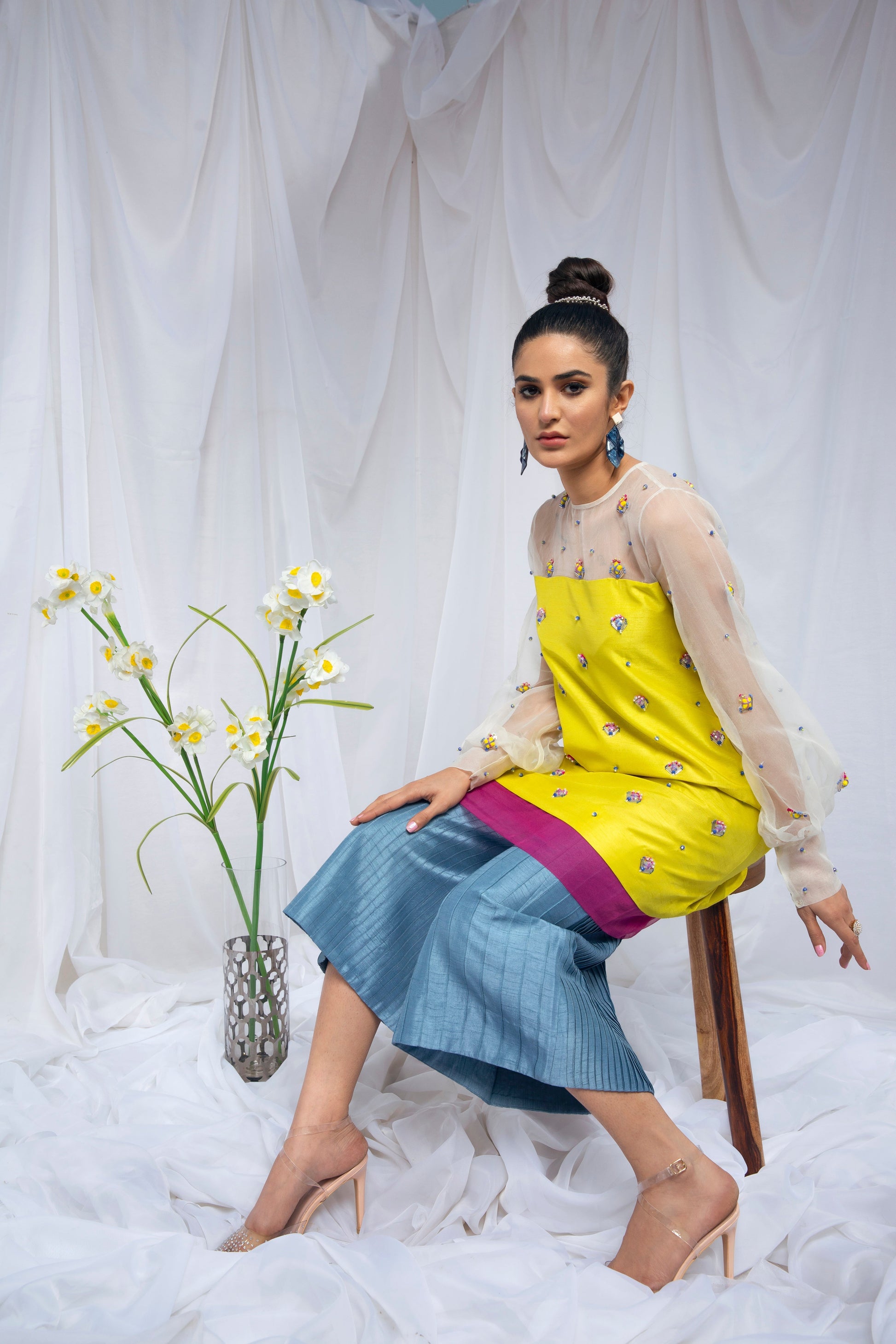 Hana | Viridity Ready to Wear | Citrus Twist -VRT-011 - by - Libasekhas UK - Registered Vendor of : Hana - 100% Original Designer Dresss