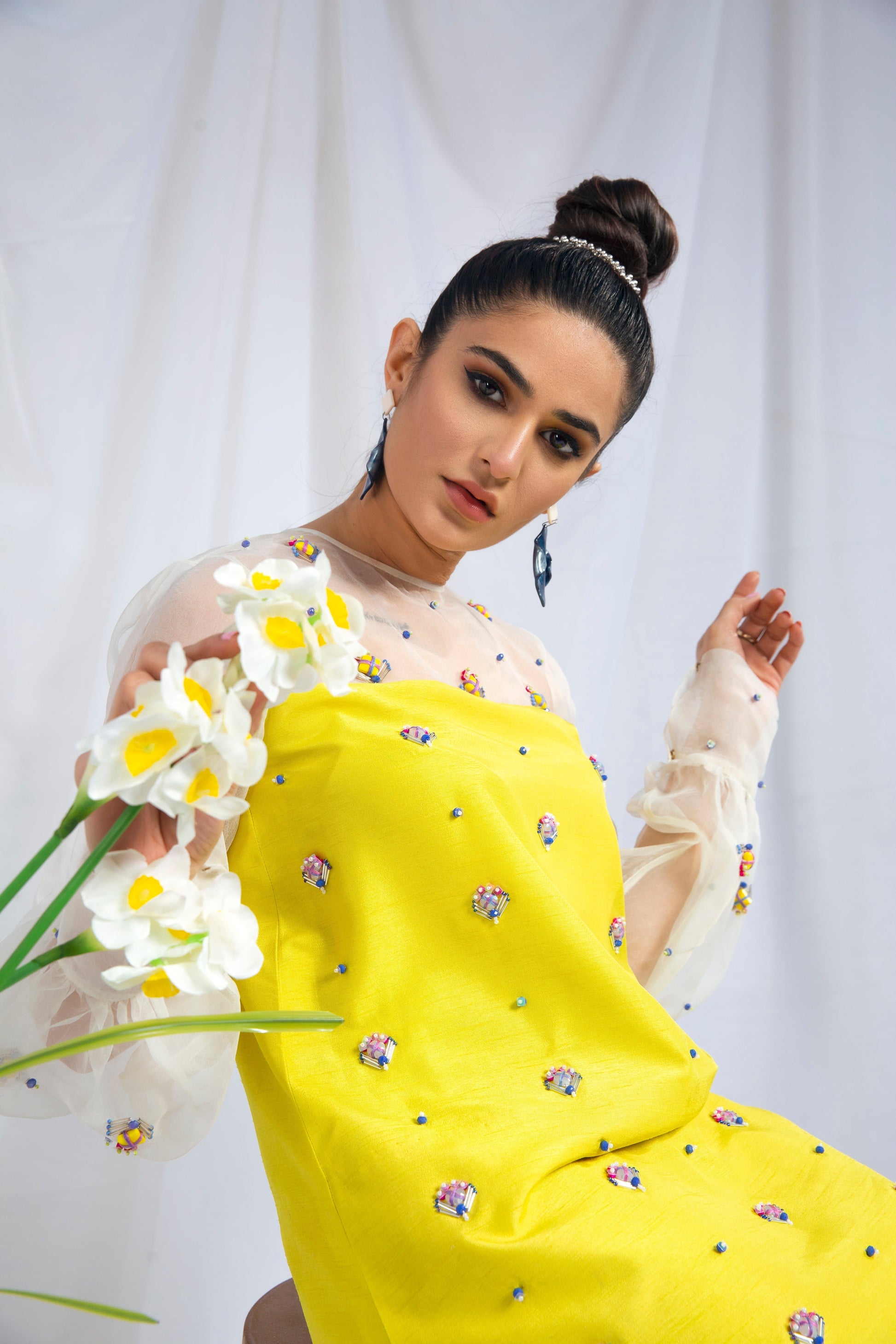 Hana | Viridity Ready to Wear | Citrus Twist -VRT-011 - by - Libasekhas UK - Registered Vendor of : Hana - 100% Original Designer Dresss