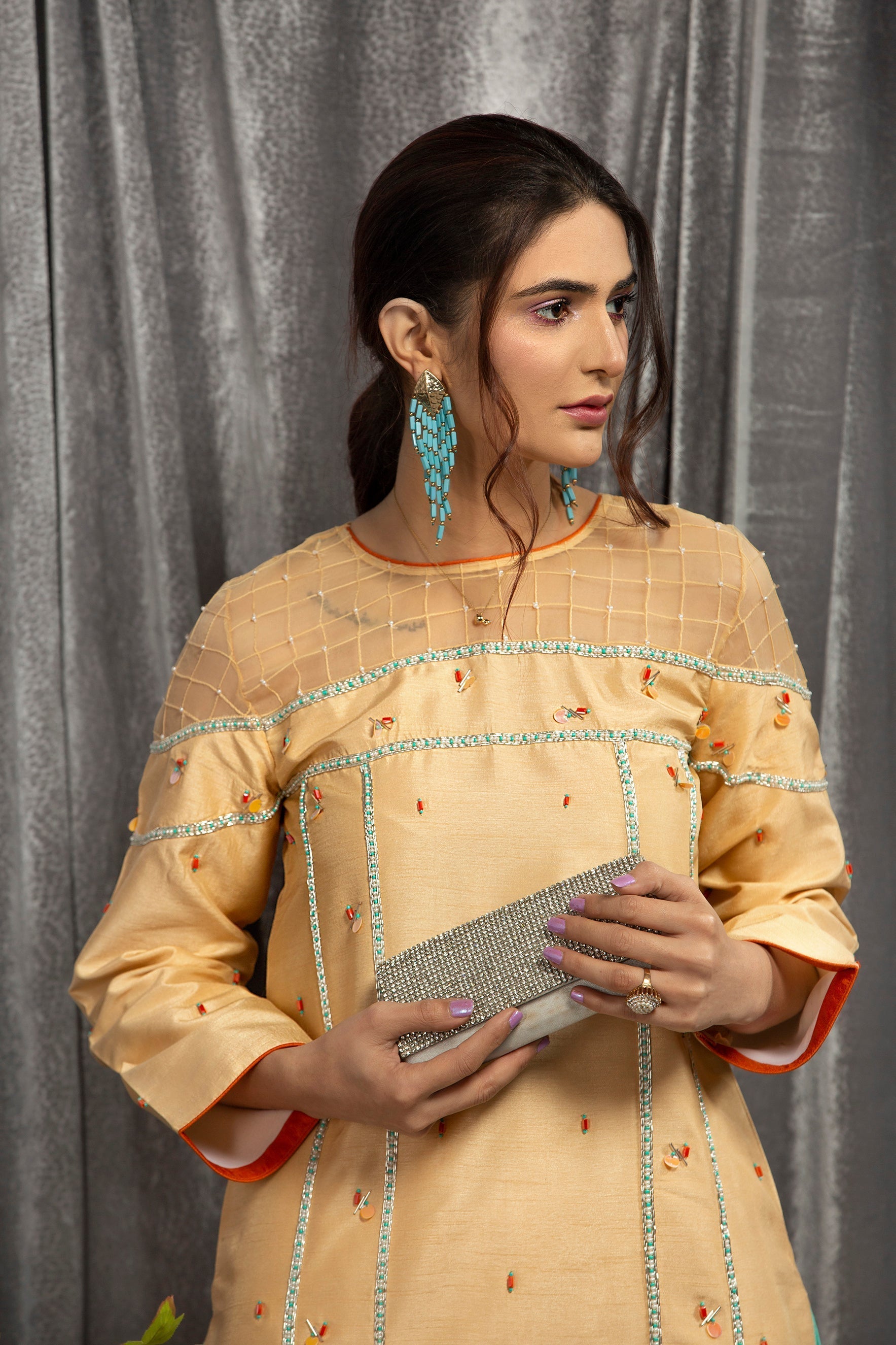 Hana | Viridity Ready to Wear | Marigold -VRT-008 - by - Libasekhas UK - Registered Vendor of : Hana - 100% Original Designer Dresss