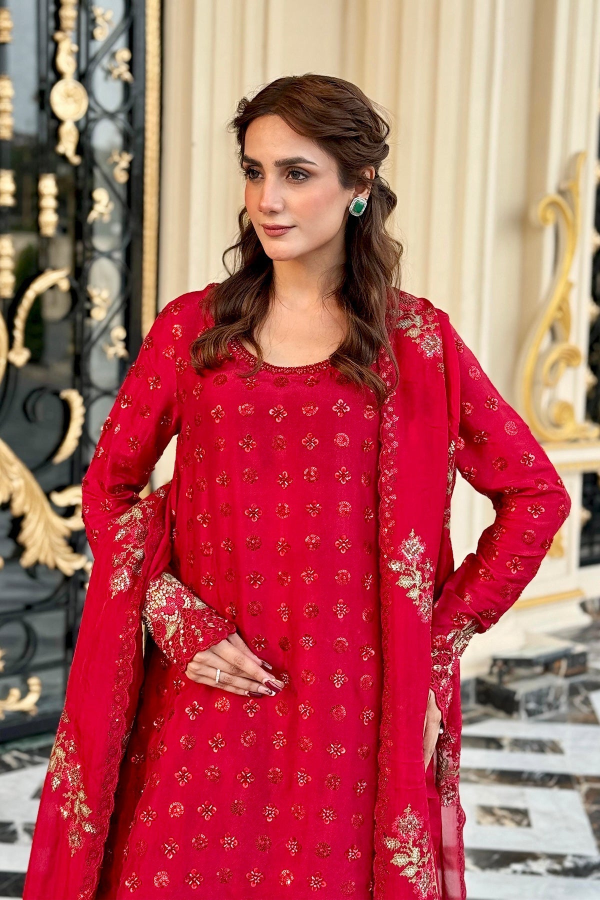 Mina Kashif | Loona Lawn 25 | Ruby - by - Libasekhas UK - Registered Vendor of : Mina Kashif - 100% Original Designer Dresss